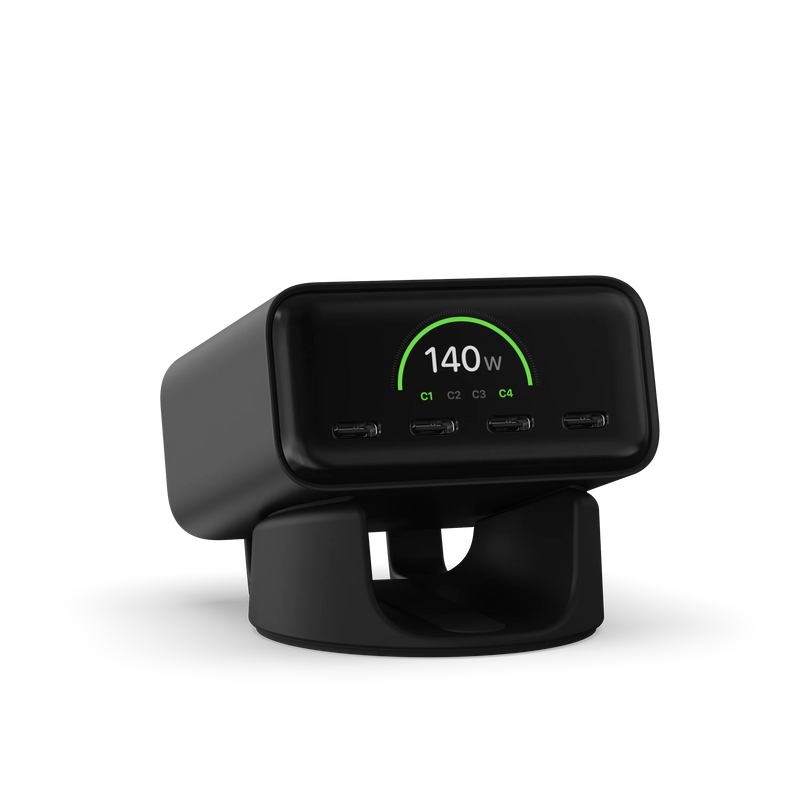 Satechi's ChargeView 140W Desktop Charger Has a Built-In Display Showing Every Port's Wattage