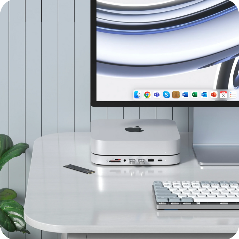 Mac Mini Stand & Hub with NVMe SSD Enclosure – Satechi