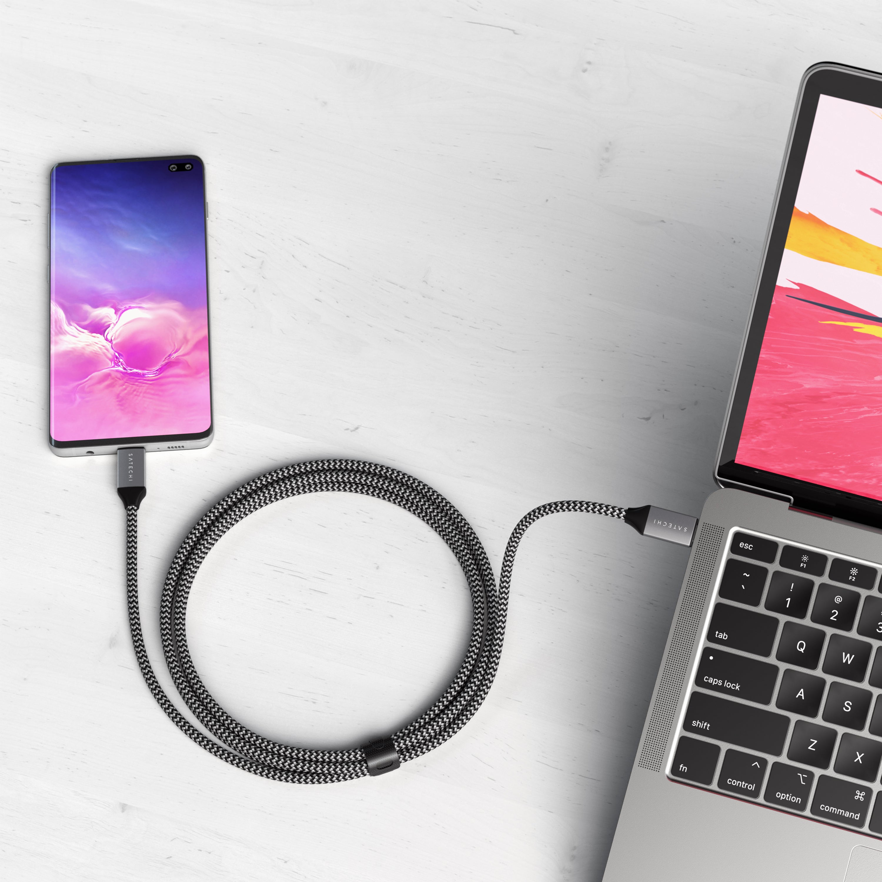 USB-C to USB-C 100W Charging Cable Cables Satechi Space Gray