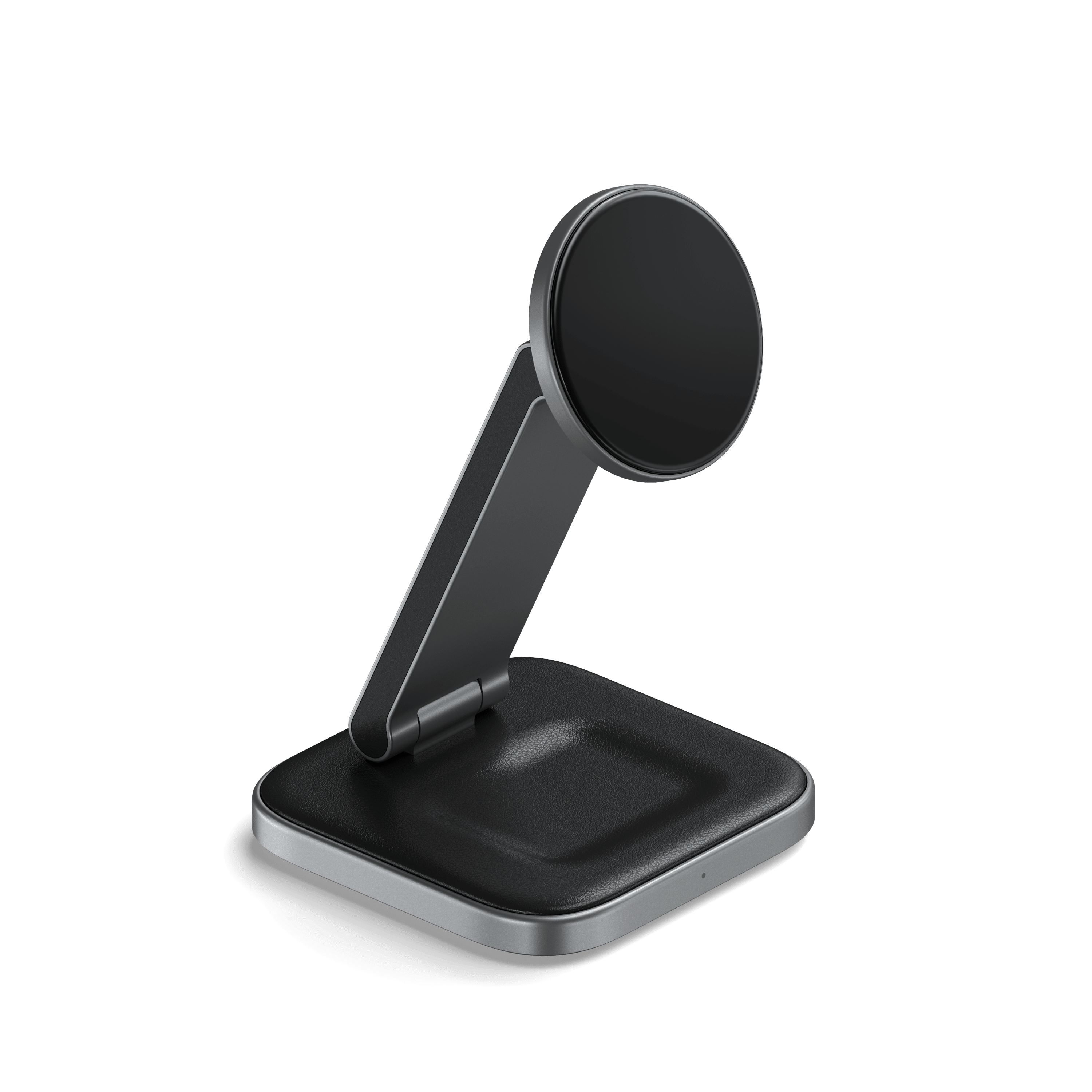VERTICAL WIRELESS CHARGER(置き型充電器) RECCI 2-in-1 Foldable Qi2 Wireless Charger for iPhone – Satechi