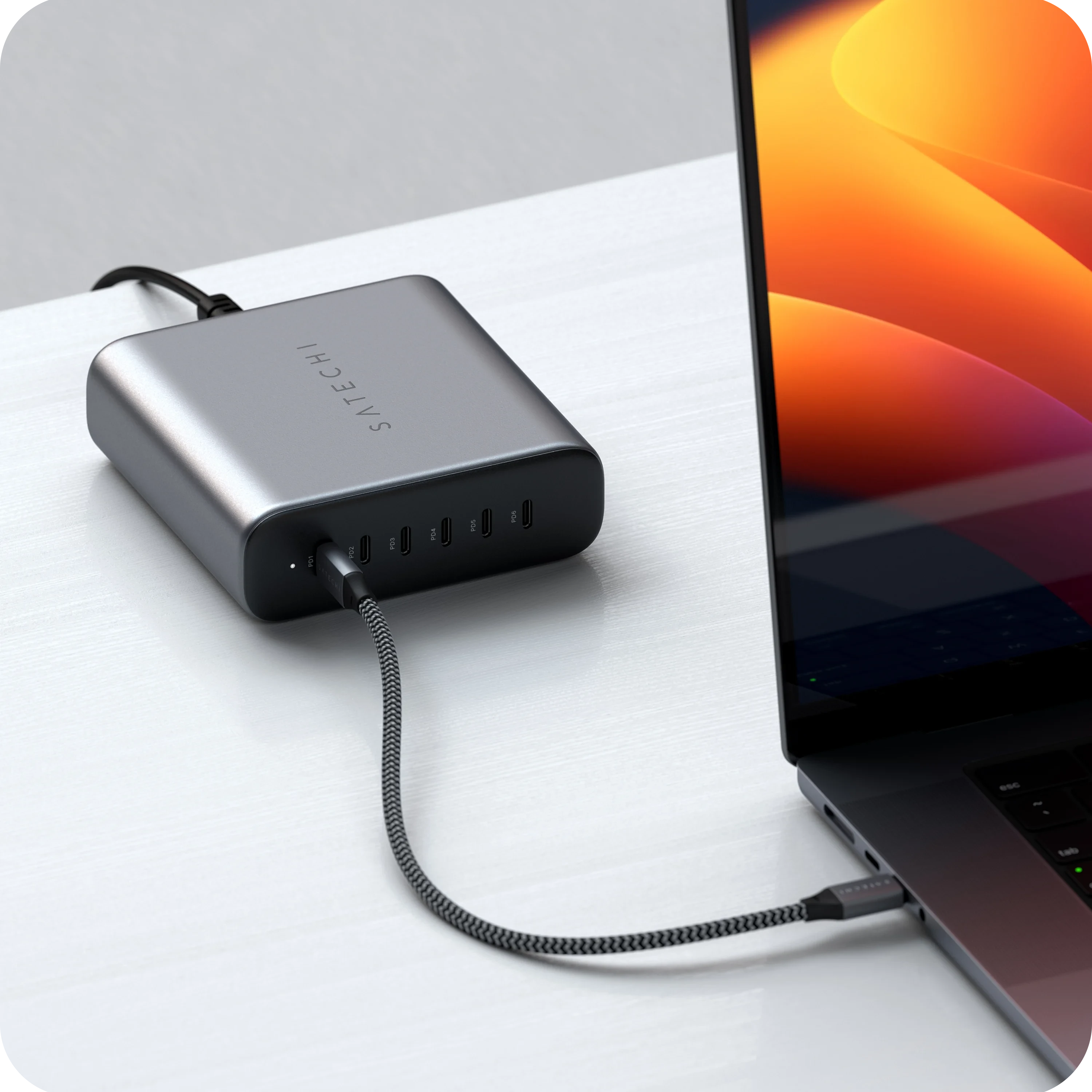 200W USB-C 6-Port GaN Charger Charging Stations Satechi US