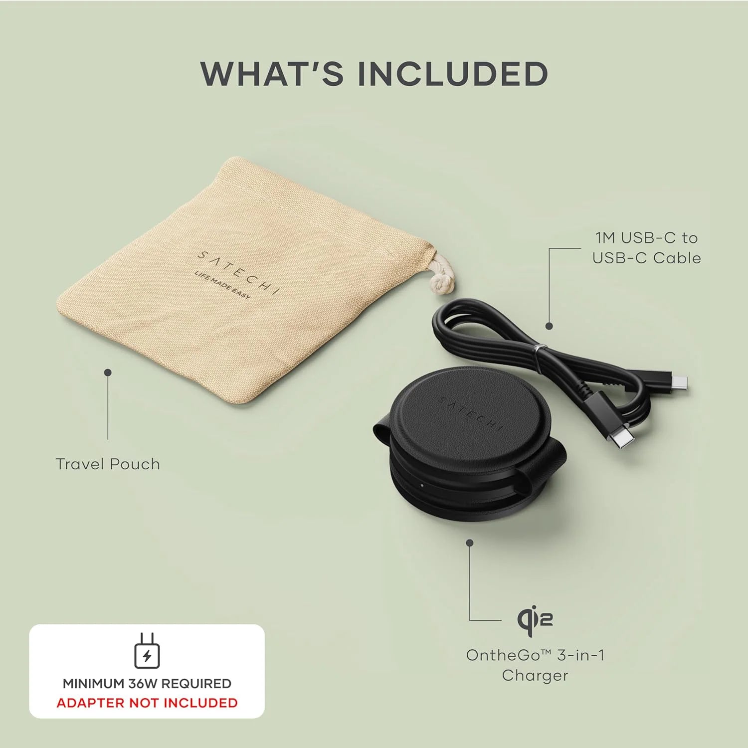 OntheGo™ 3-in-1 Charger Satechi Black 