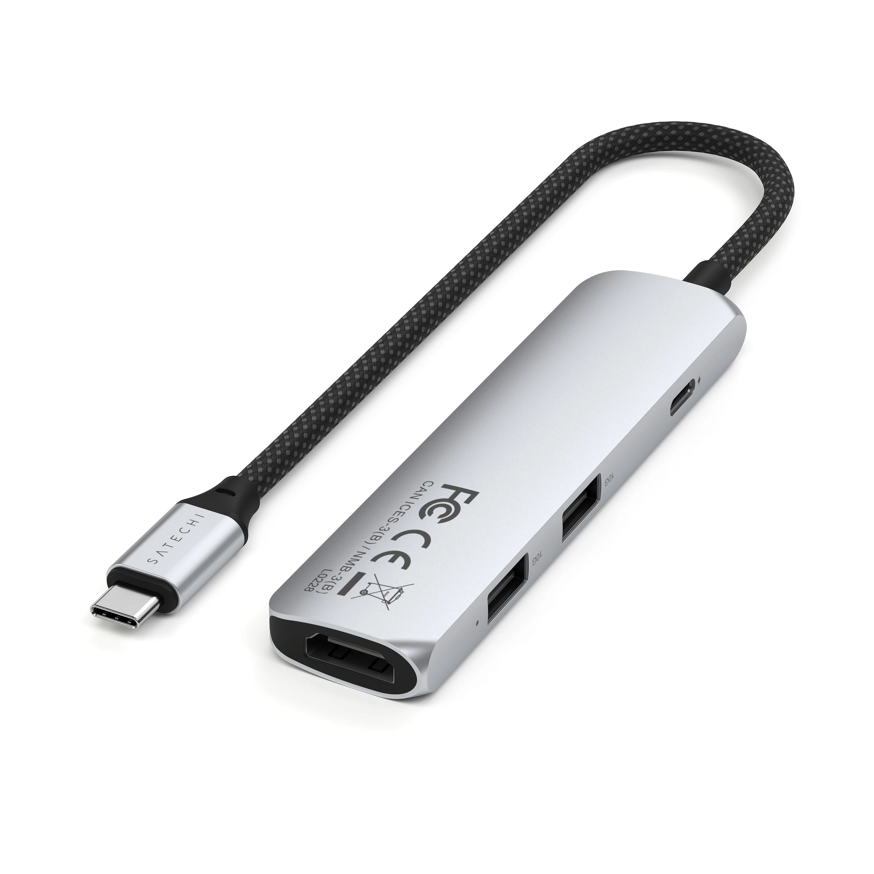 4-in-1 Slim Multi-Port Adapter 4K Satechi Silver