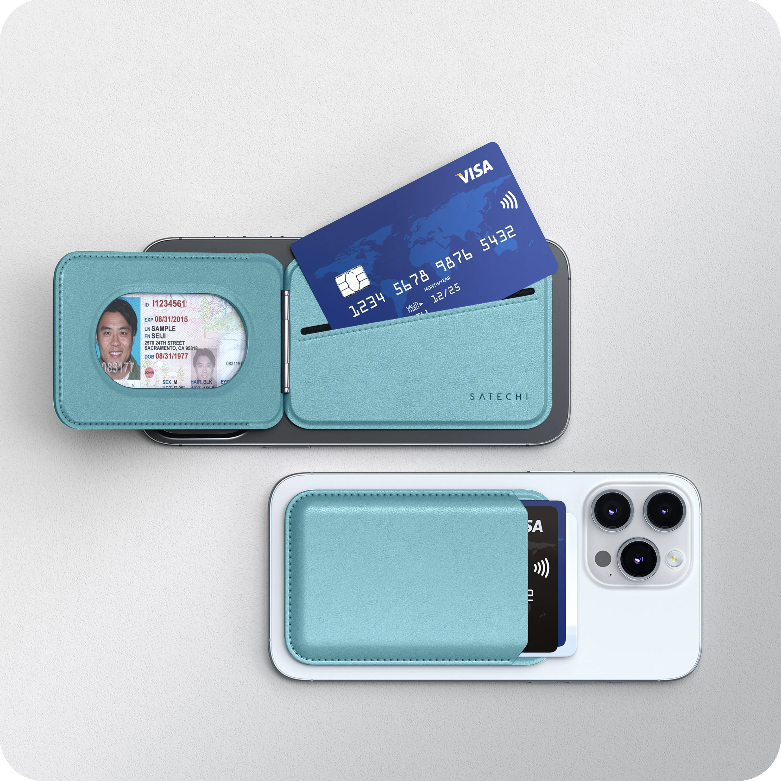 Vegan-Leather Magnetic Wallet Stand Satechi Light Blue #group_light_blue