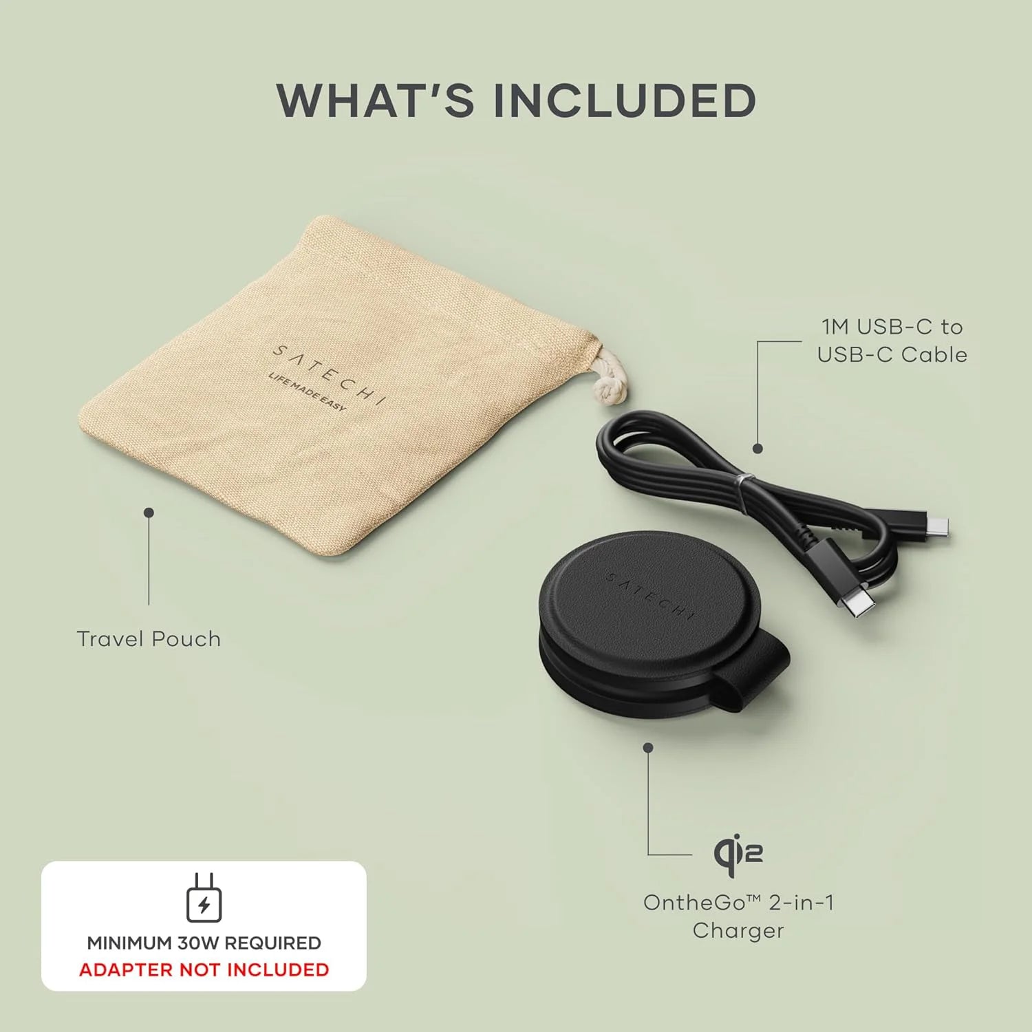 OntheGo™ 2-in-1 Charger Satechi Black