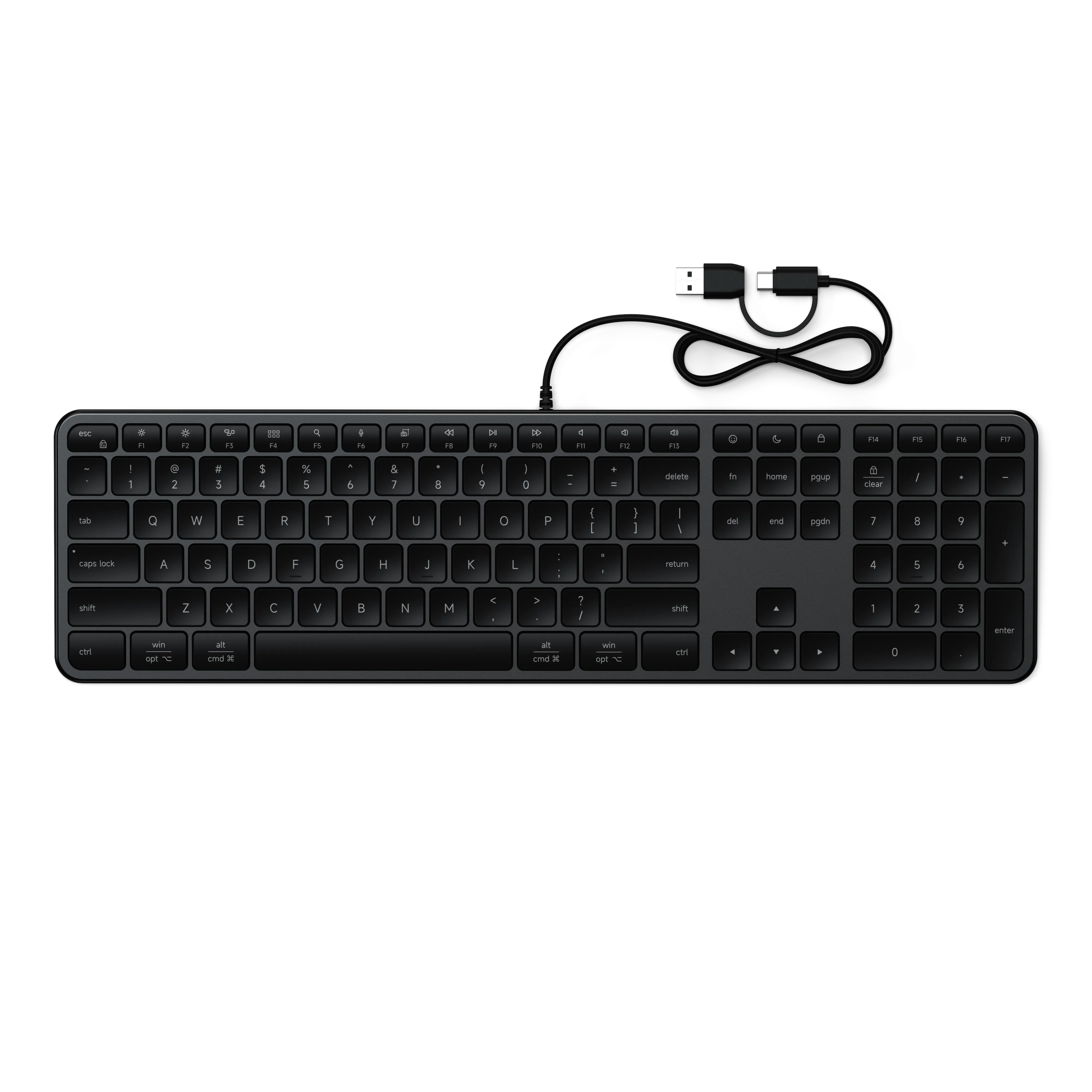 Slim LX3 Wired Keyboard Satechi Space Black