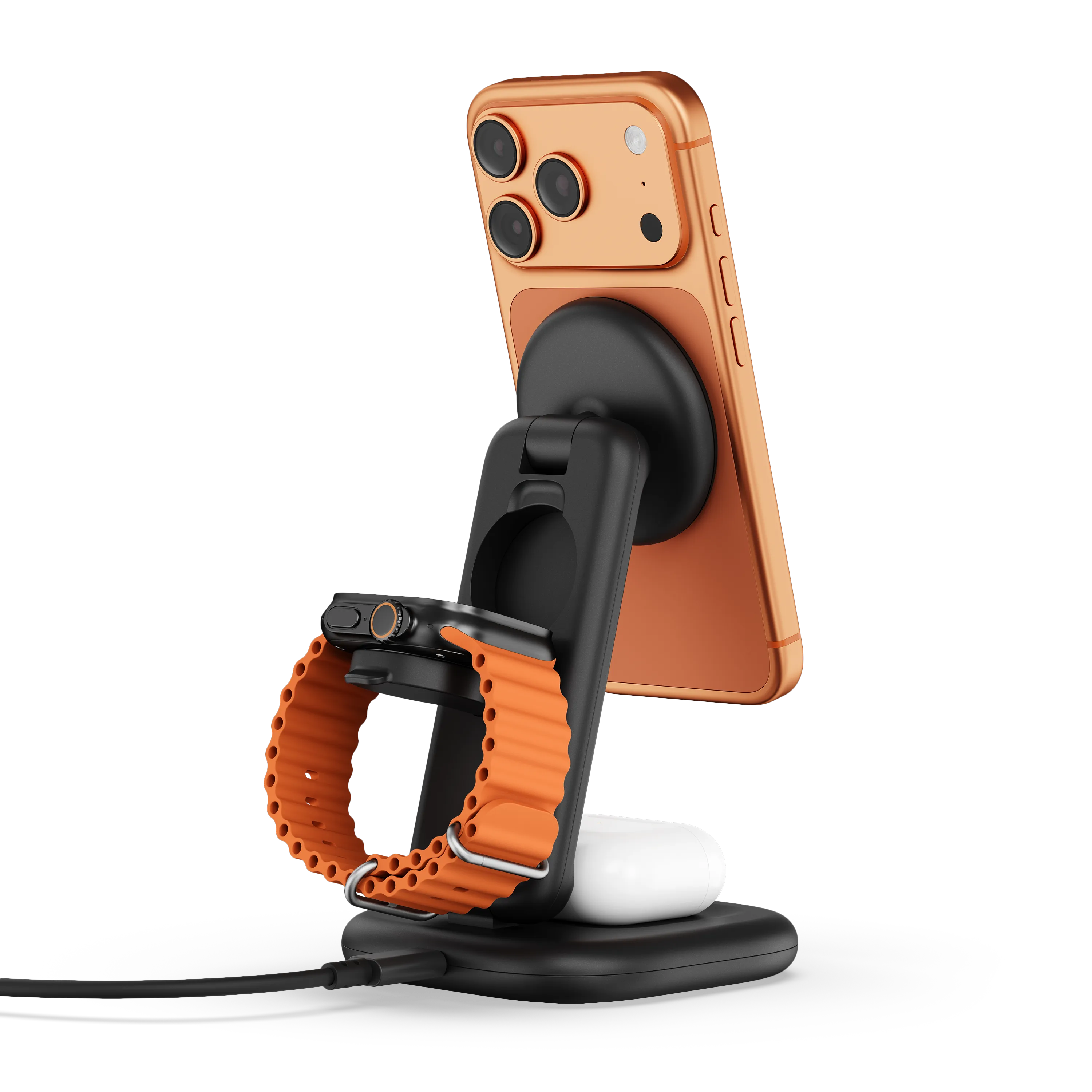 3-in-1 Foldable Wireless Charging Stand with Qi2 25W Satechi Space