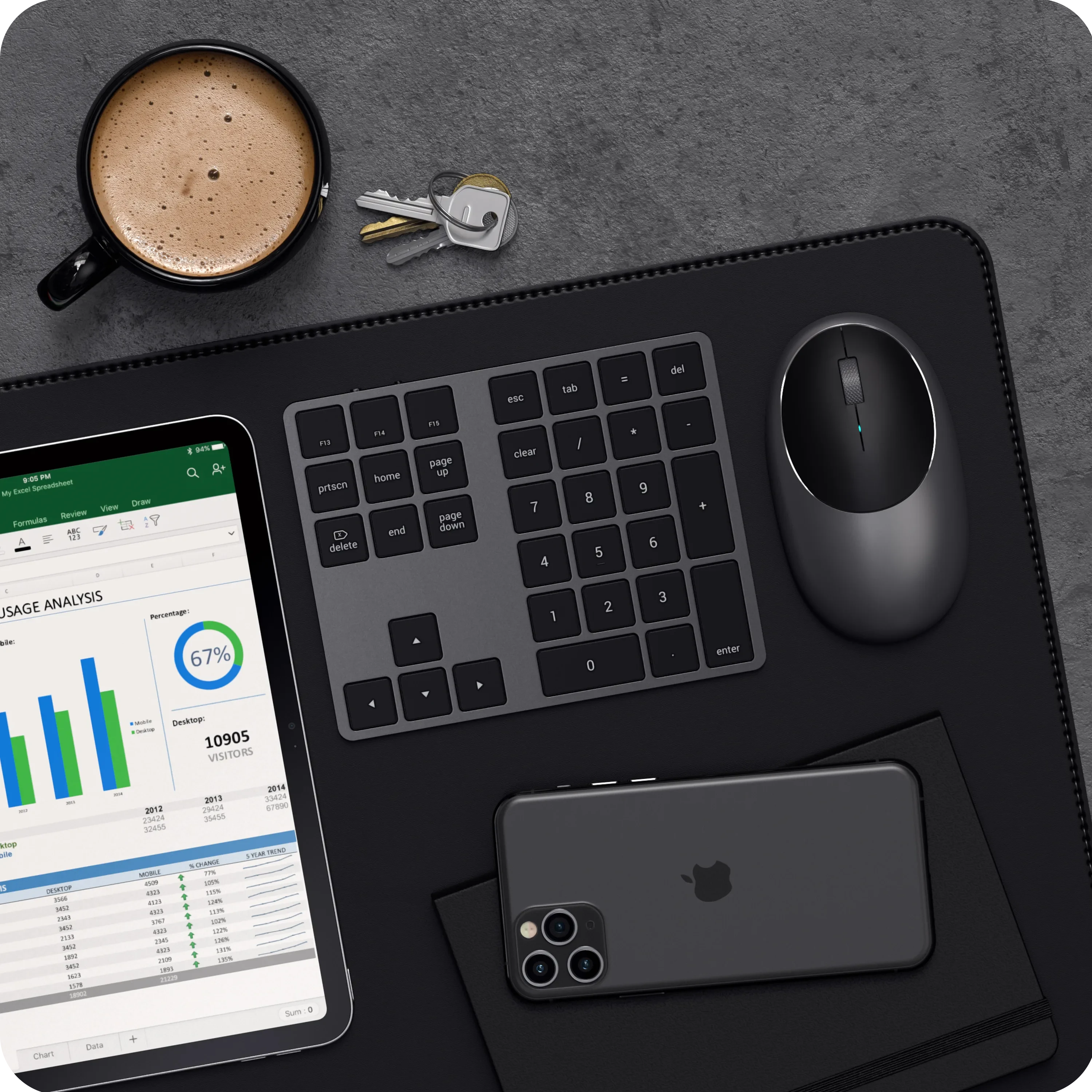 Bluetooth Extended Keypad Keypads Satechi Space Gray