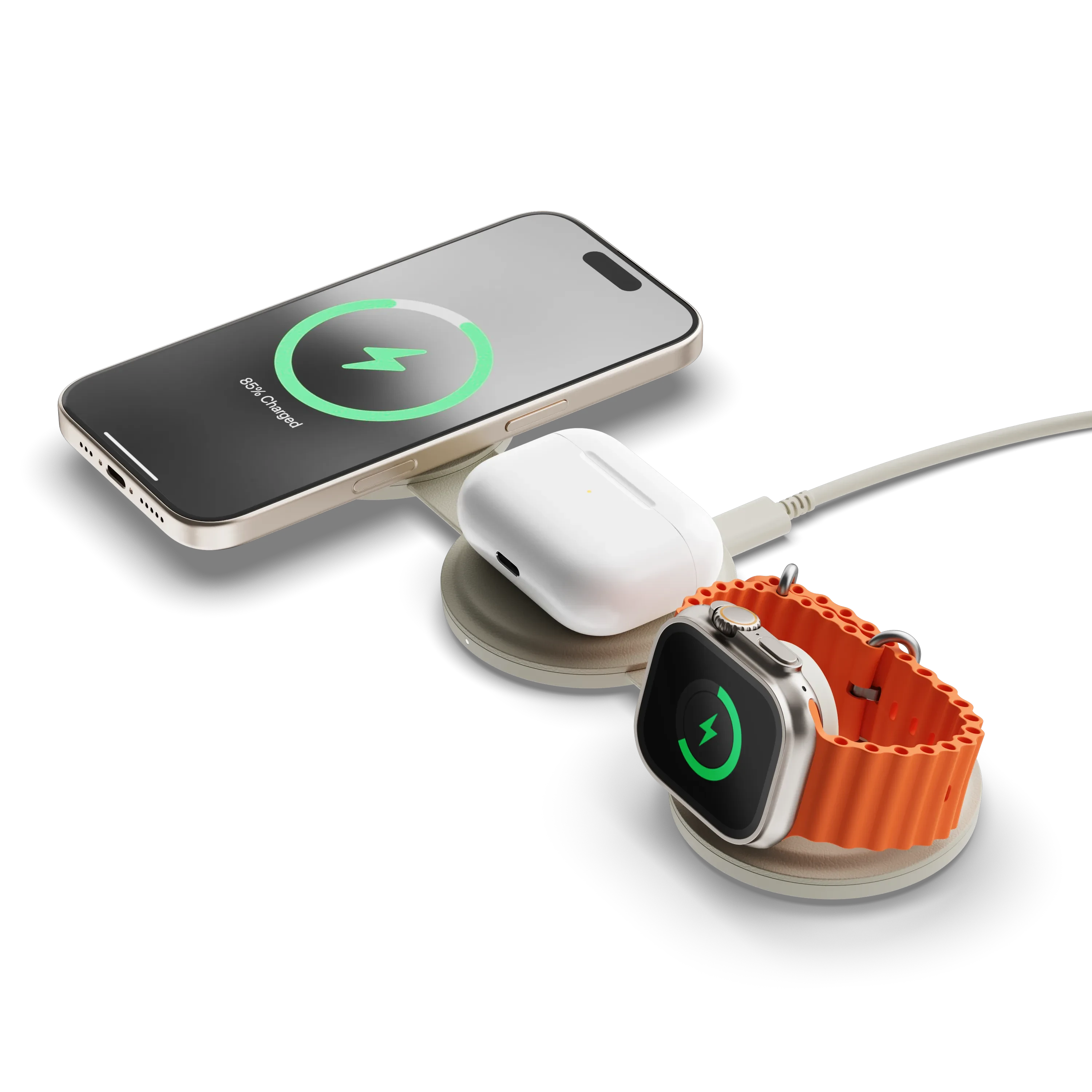 OntheGo™ 3-in-1 Charger Satechi Sand