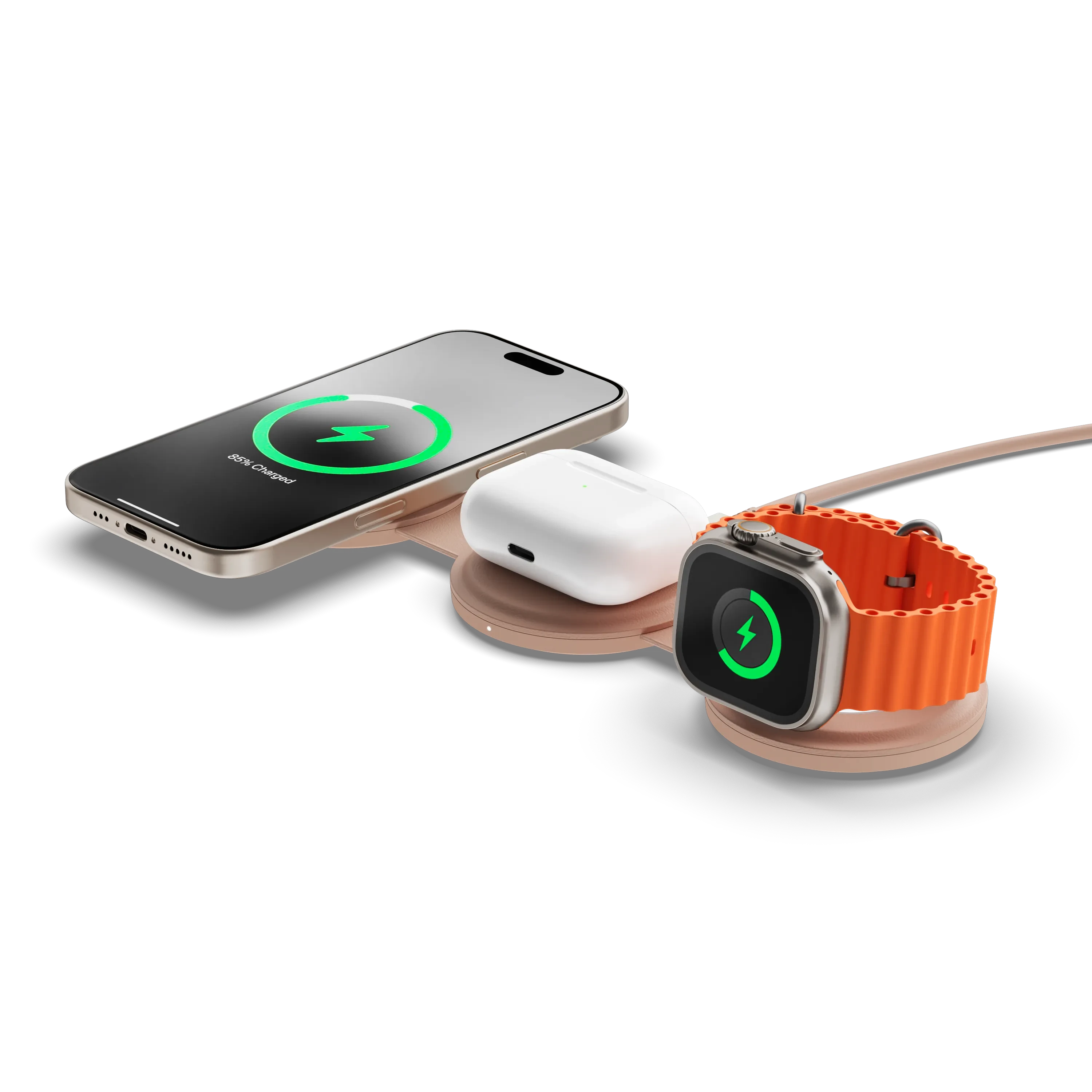 OntheGo™ 3-in-1 Charger Satechi Desert Rose