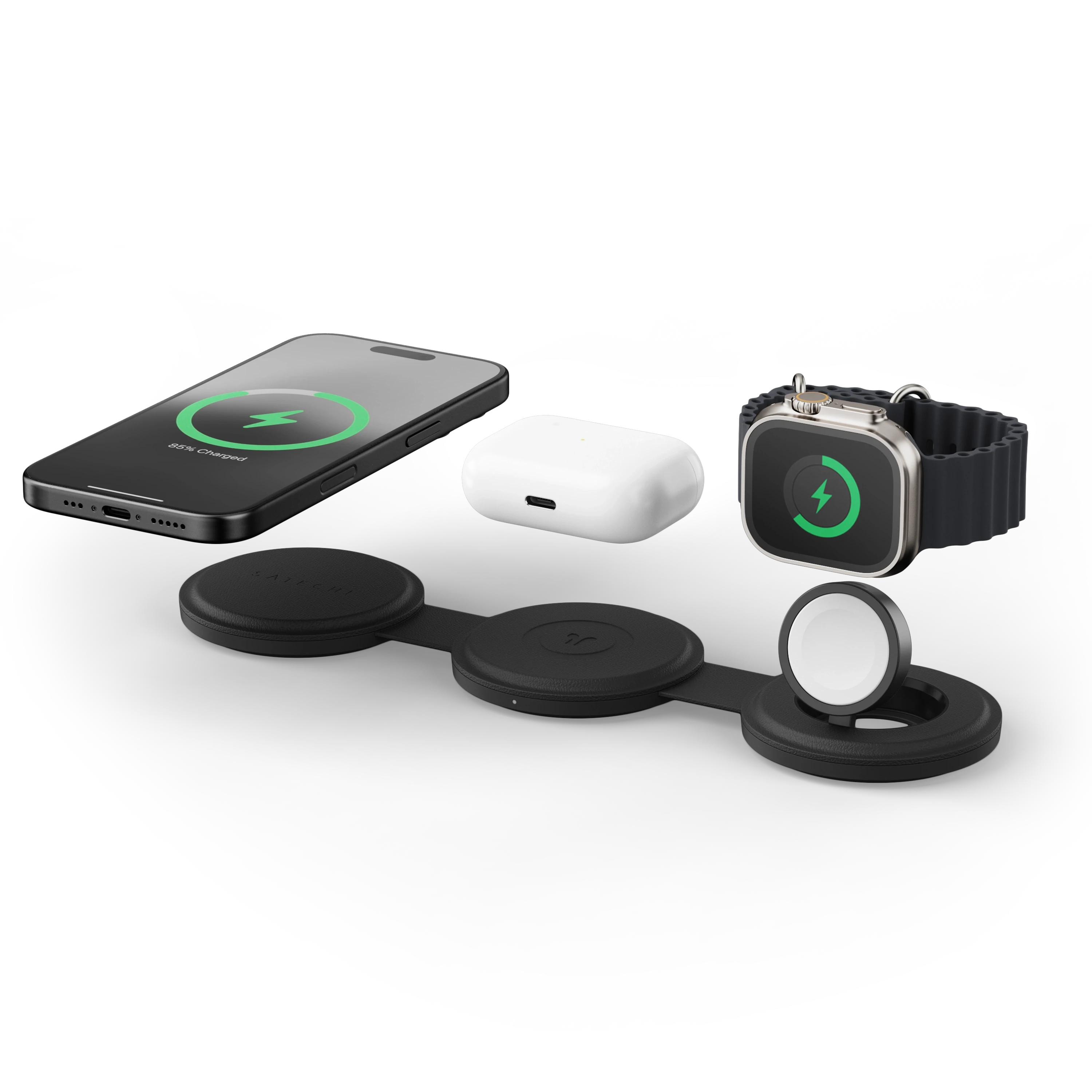 OntheGo™ 3-in-1 Charger | Qi2 Travel Charger – Satechi