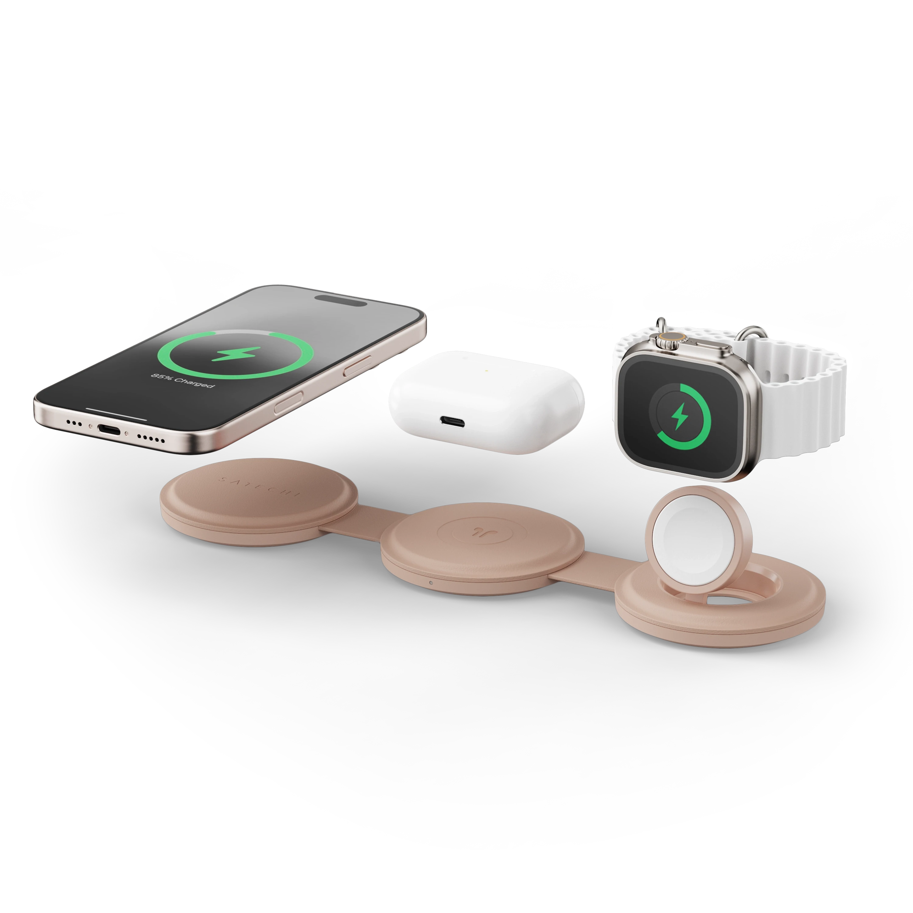 OntheGo™ 3-in-1 Charger Satechi Desert Rose