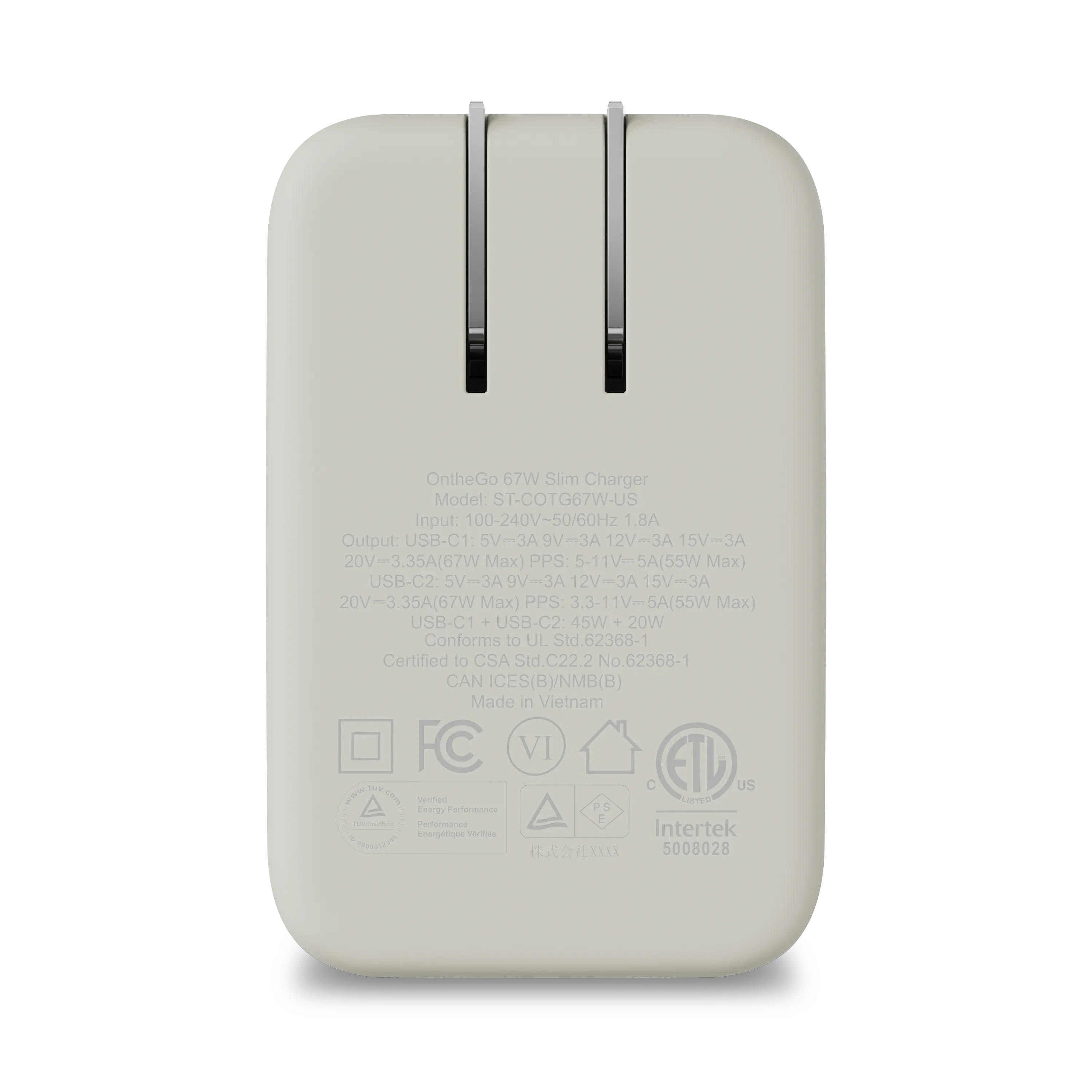 OntheGo™ 67W Slim Wall Charger Satechi Sand
