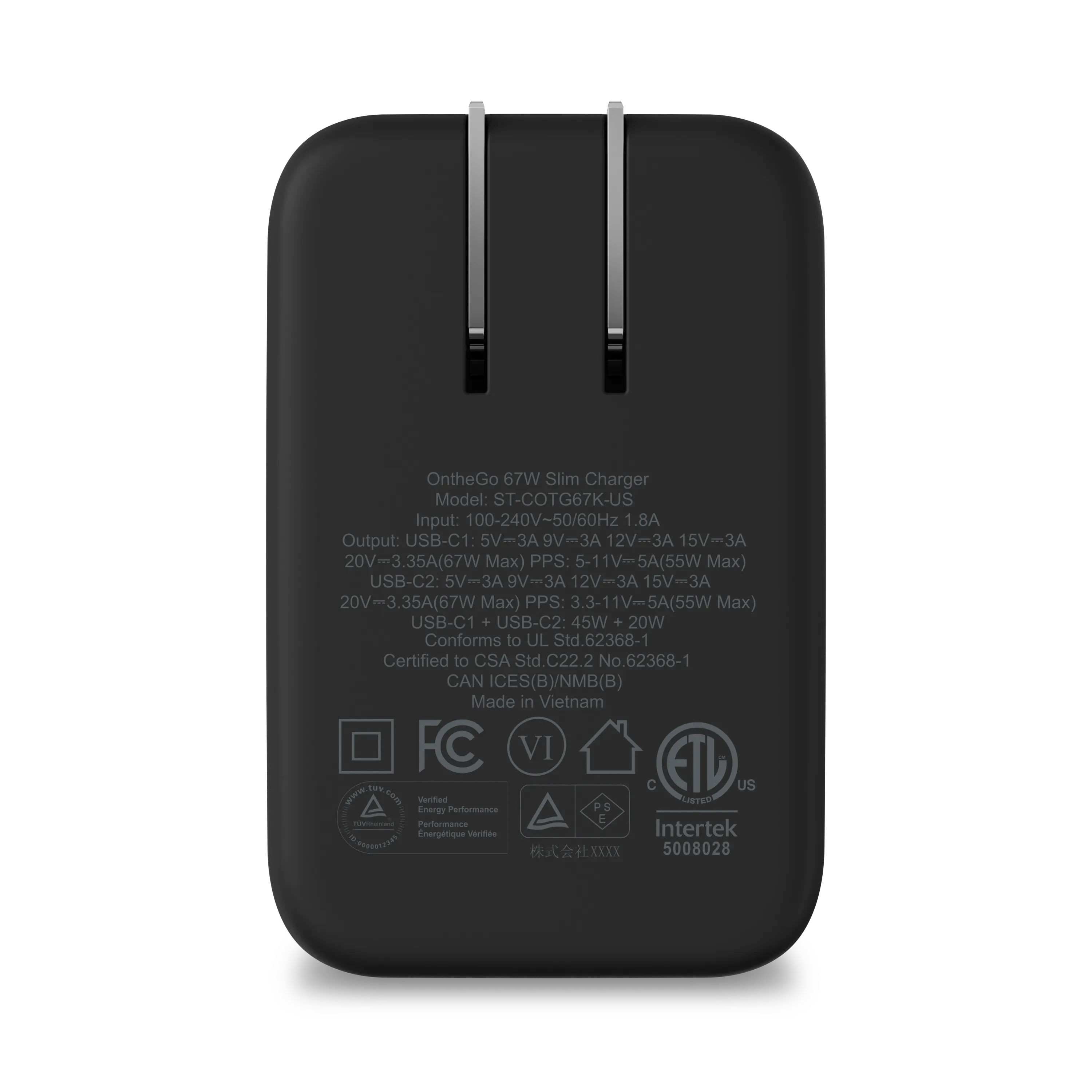 OntheGo™ 67W Slim Wall Charger Satechi Black
