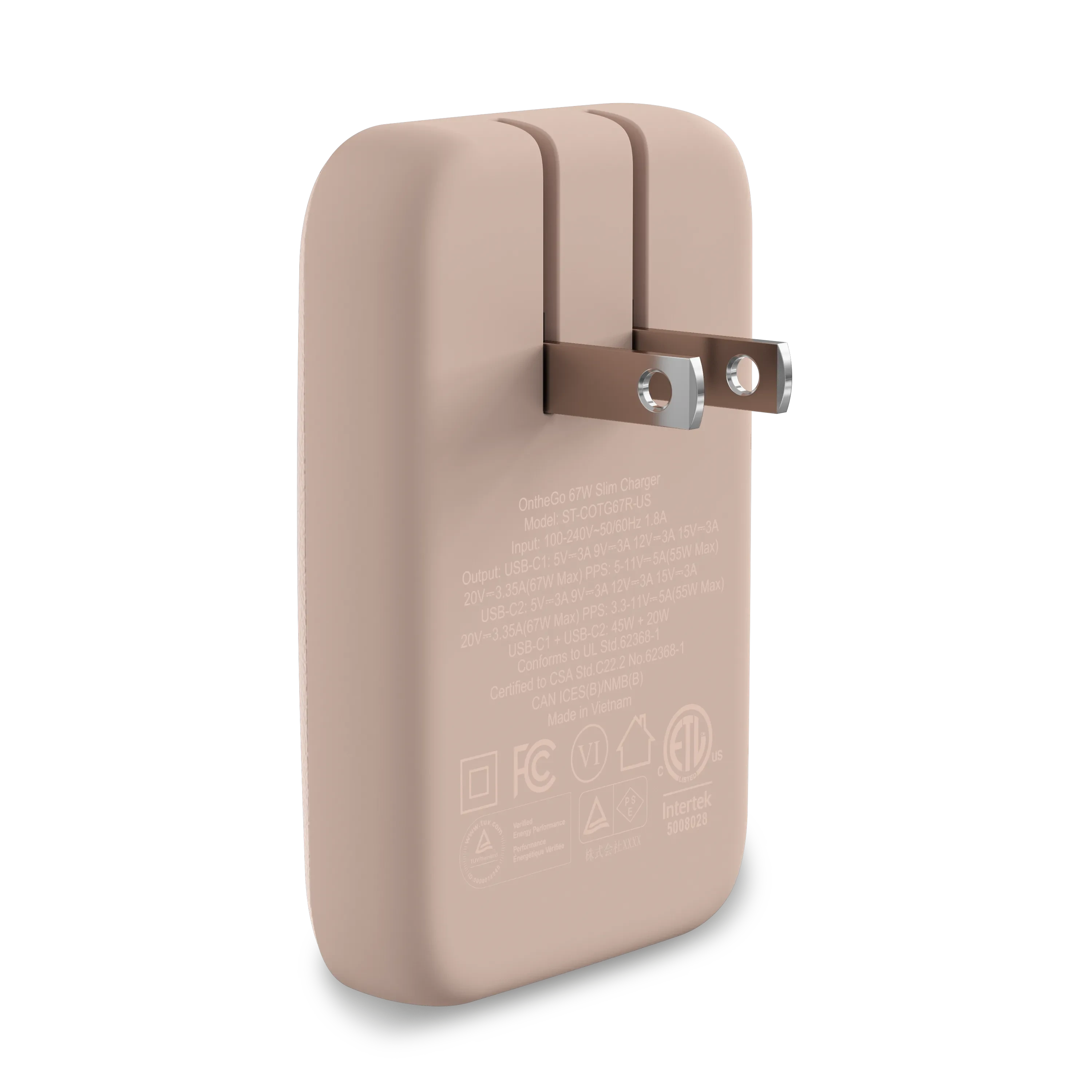 OntheGo™ 67W Slim Wall Charger Satechi Desert Rose
