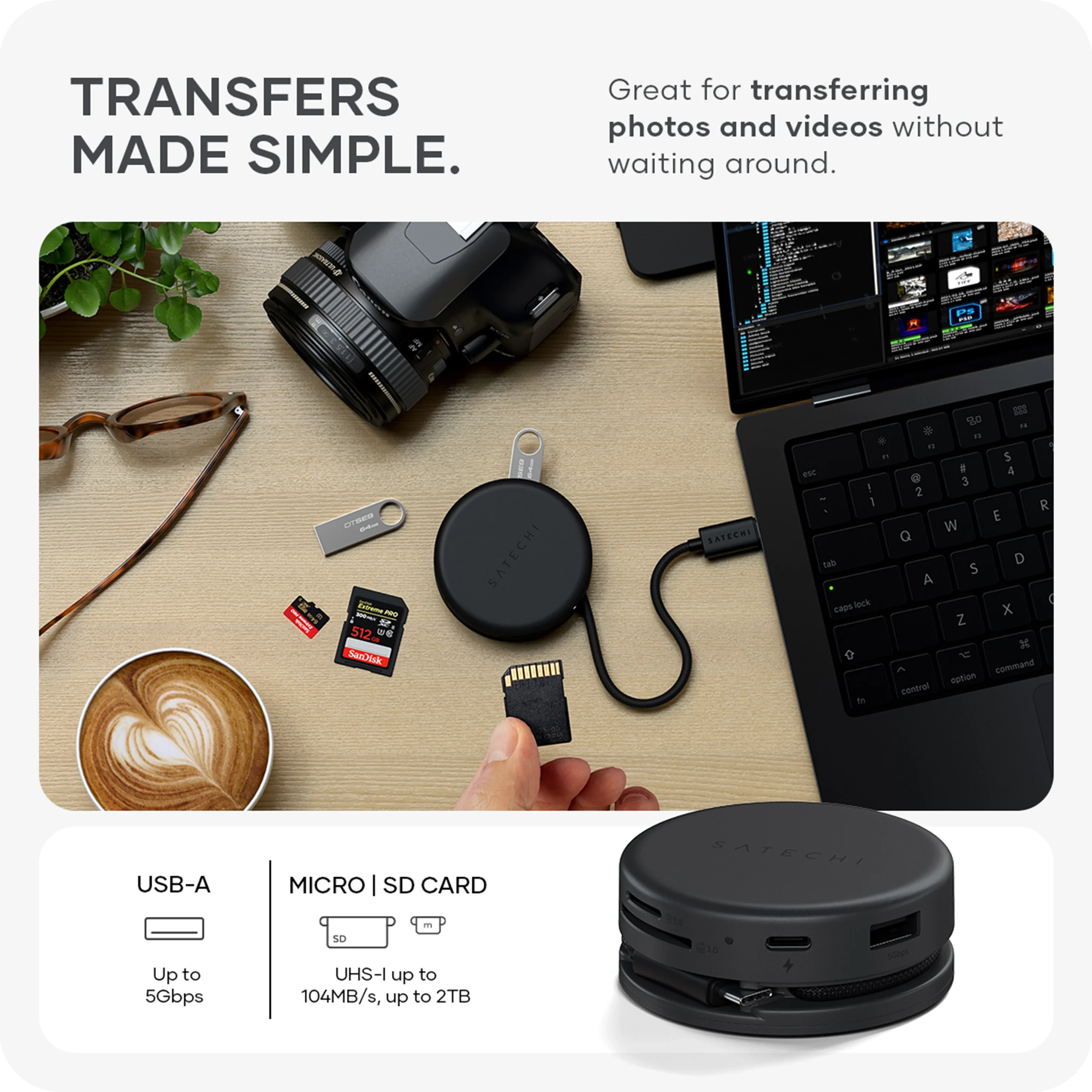 OntheGo™ 7-in-1 Multiport Adapter | USB-C Hub – Satechi OntheGo™ 7-in-1 Multiport Adapter | USB-C Hub – Satechi