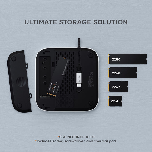 Mac Mini M4 Stand & Hub with SSD Enclosure Satechi Silver
