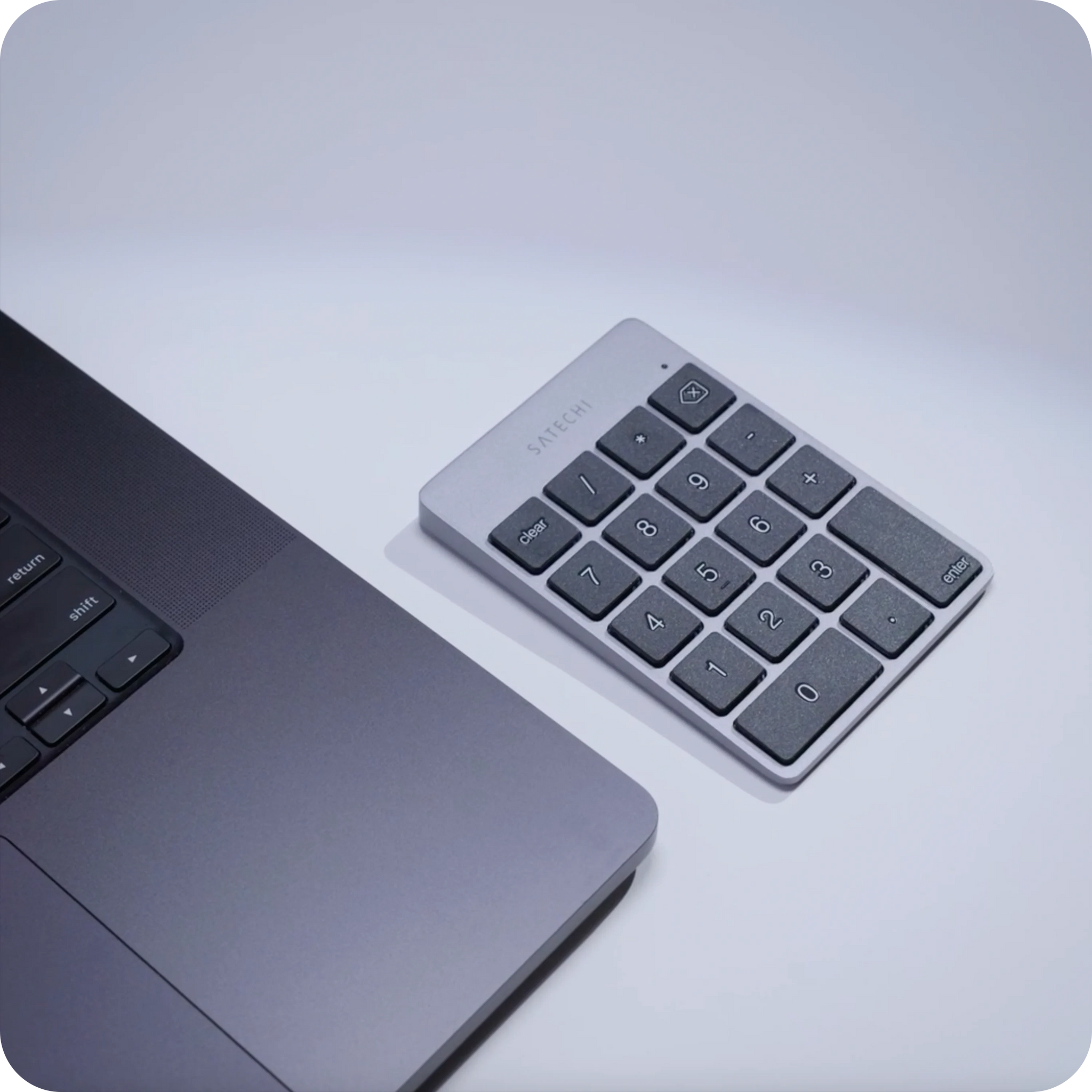 Aluminum Slim Rechargeable Bluetooth Keypad Satechi Space Gray