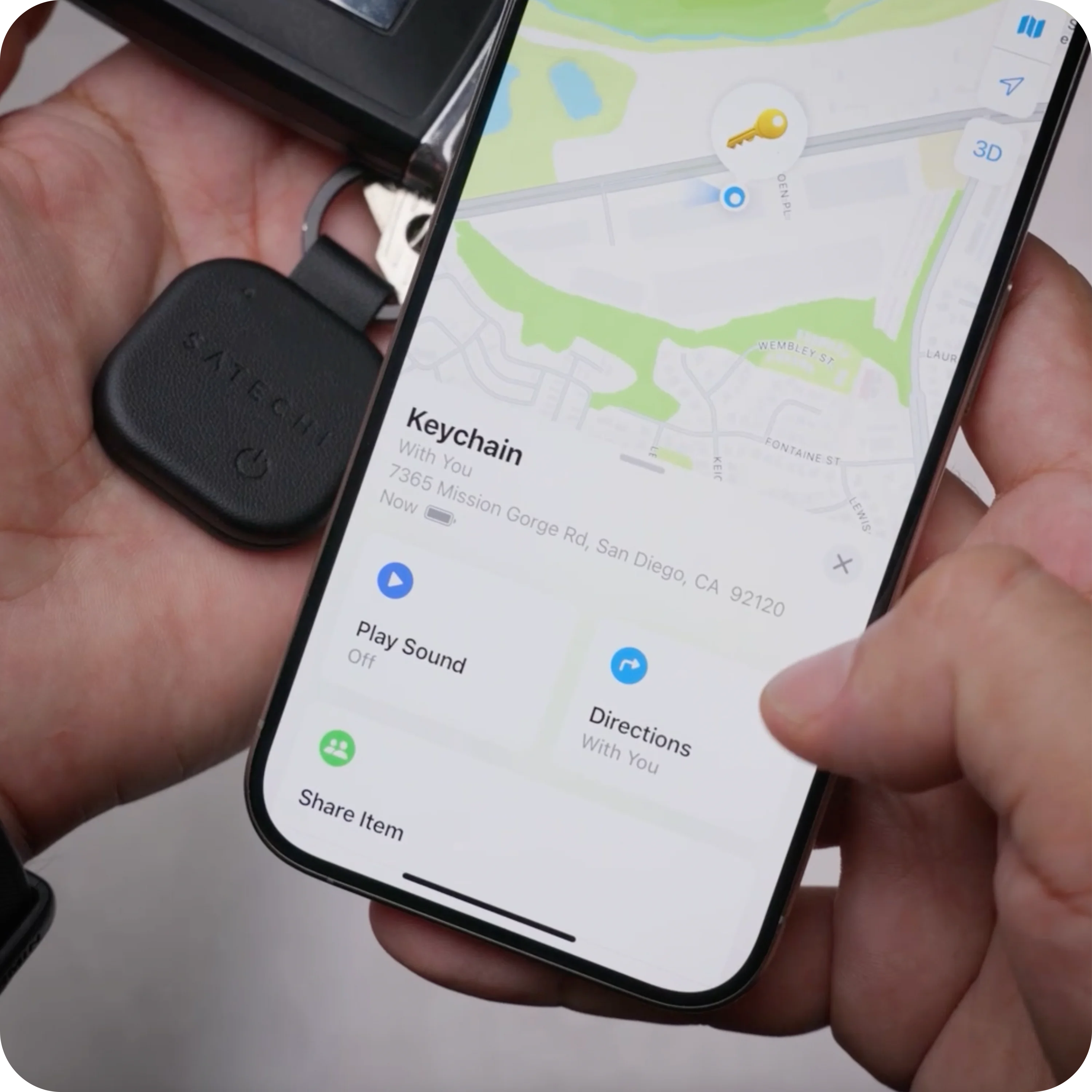 Vegan-Leather FindAll™ Keychain Satechi Sand