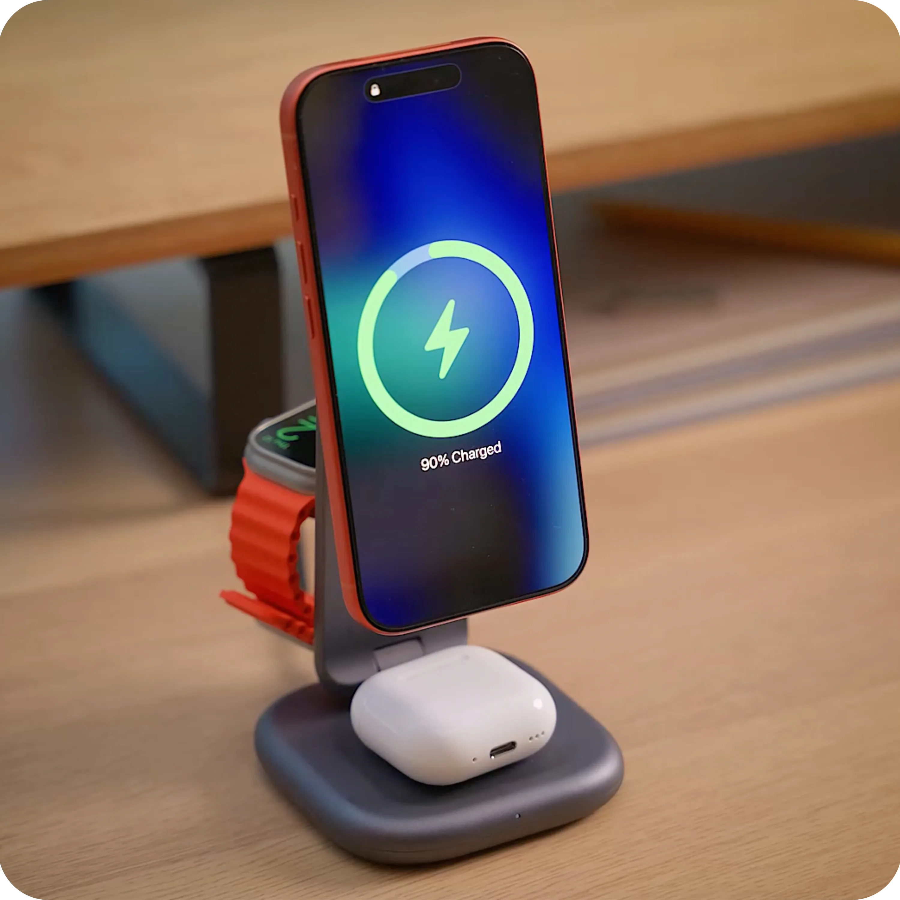 3-in-1 Foldable Wireless Charging Stand with Qi2 25W Satechi Space Black