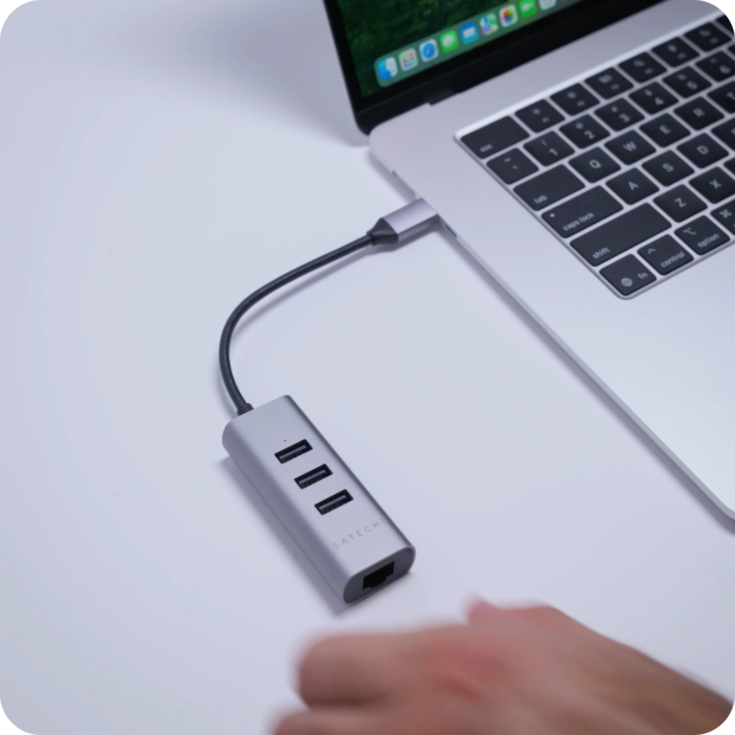 Type-C 2-in-1 USB Hub with Ethernet Satechi Silver