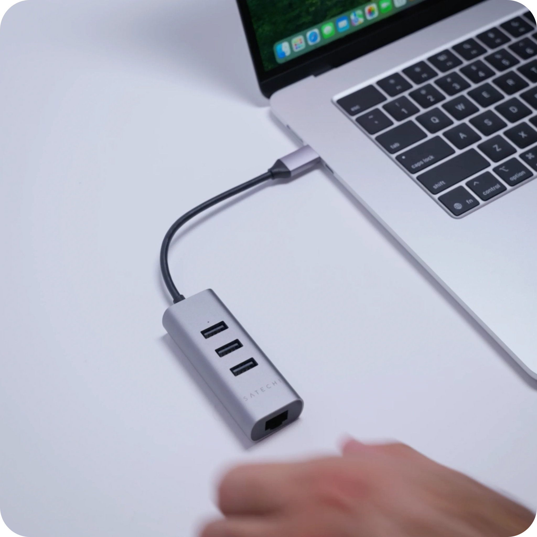 Type-C 2-in-1 USB Hub with Ethernet Satechi Silver