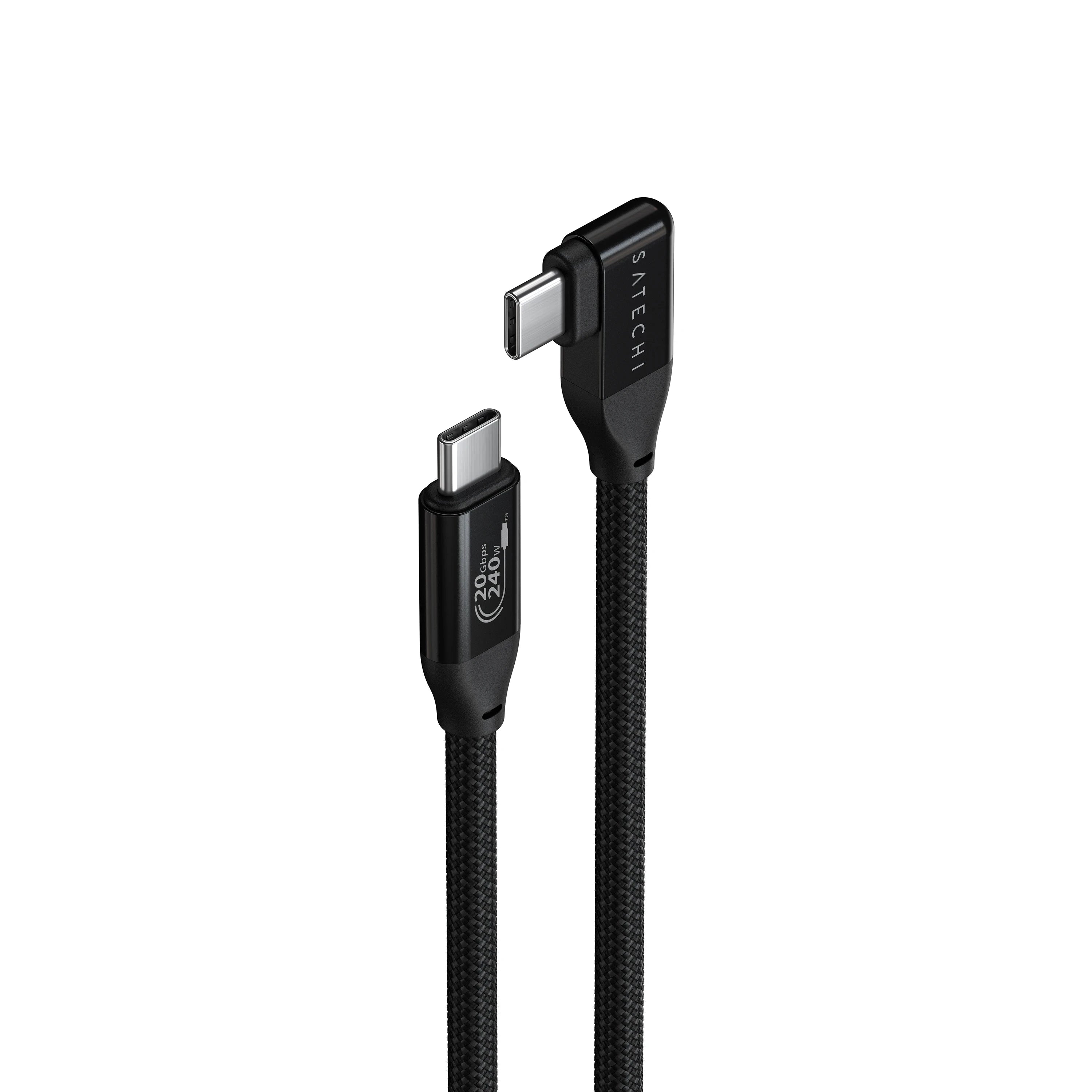 Right-Angle USB-C to USB-C Data and Charge Cable (1m)
