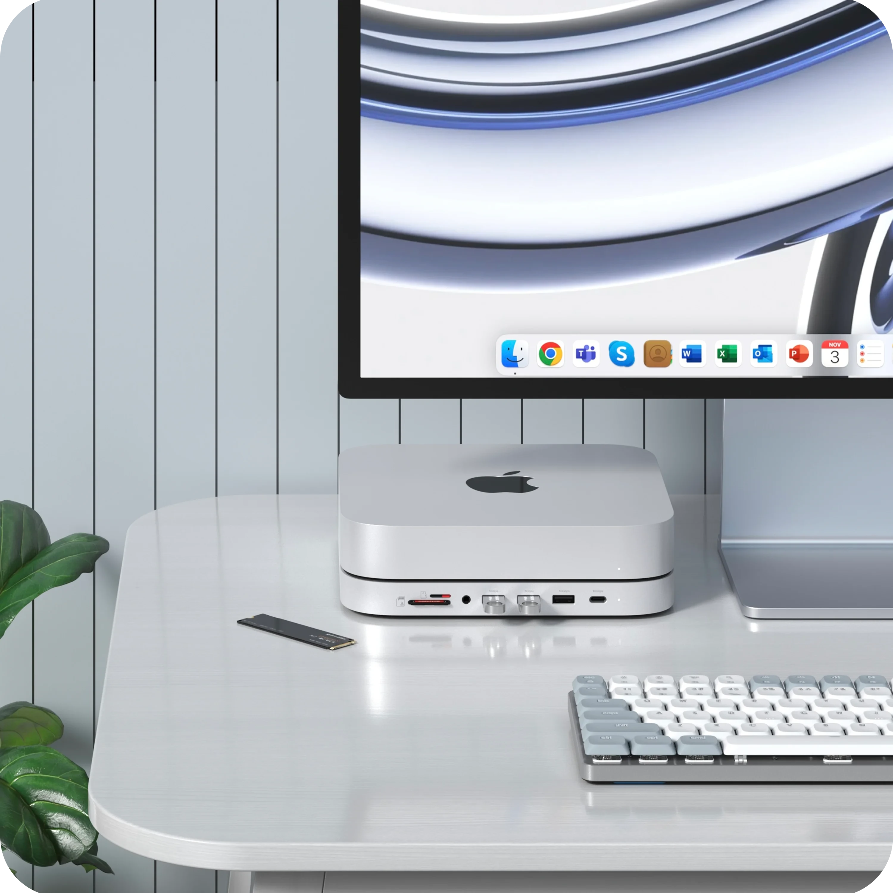 Mac Mini Stand & Hub with NVMe SSD Enclosure – Satechi