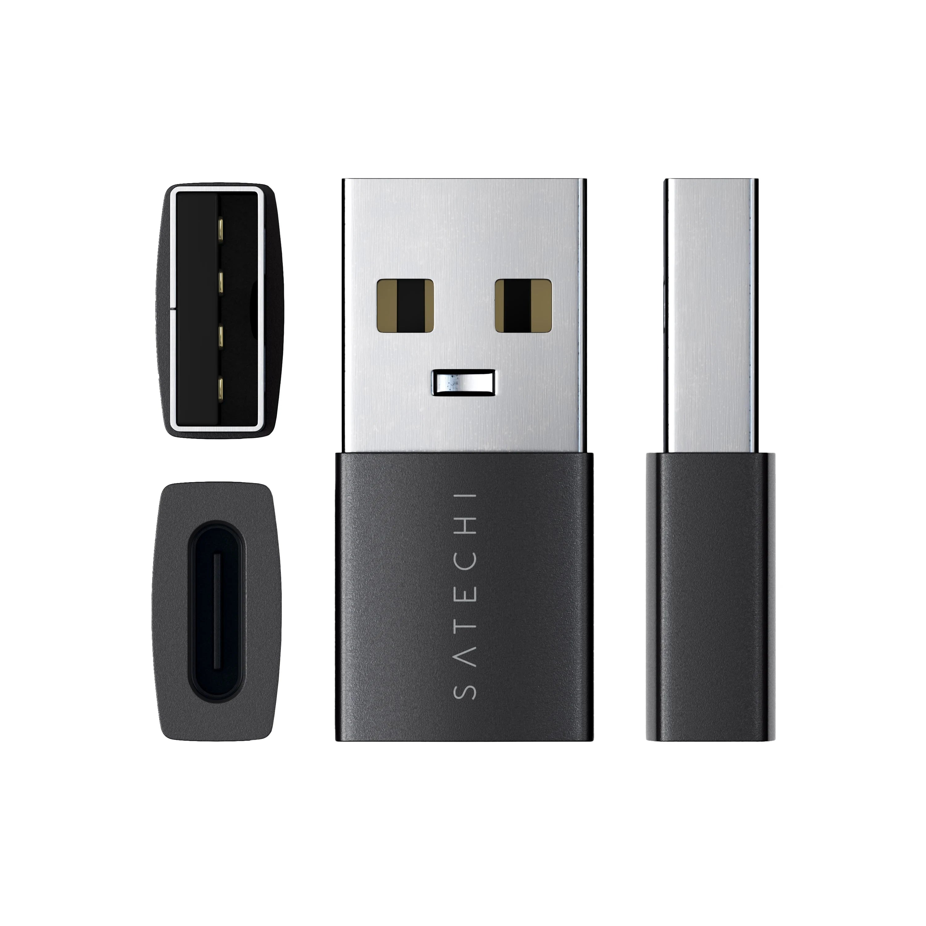 Type-A to Type-C Adapter USB-C Satechi 2 Pack Space Black 