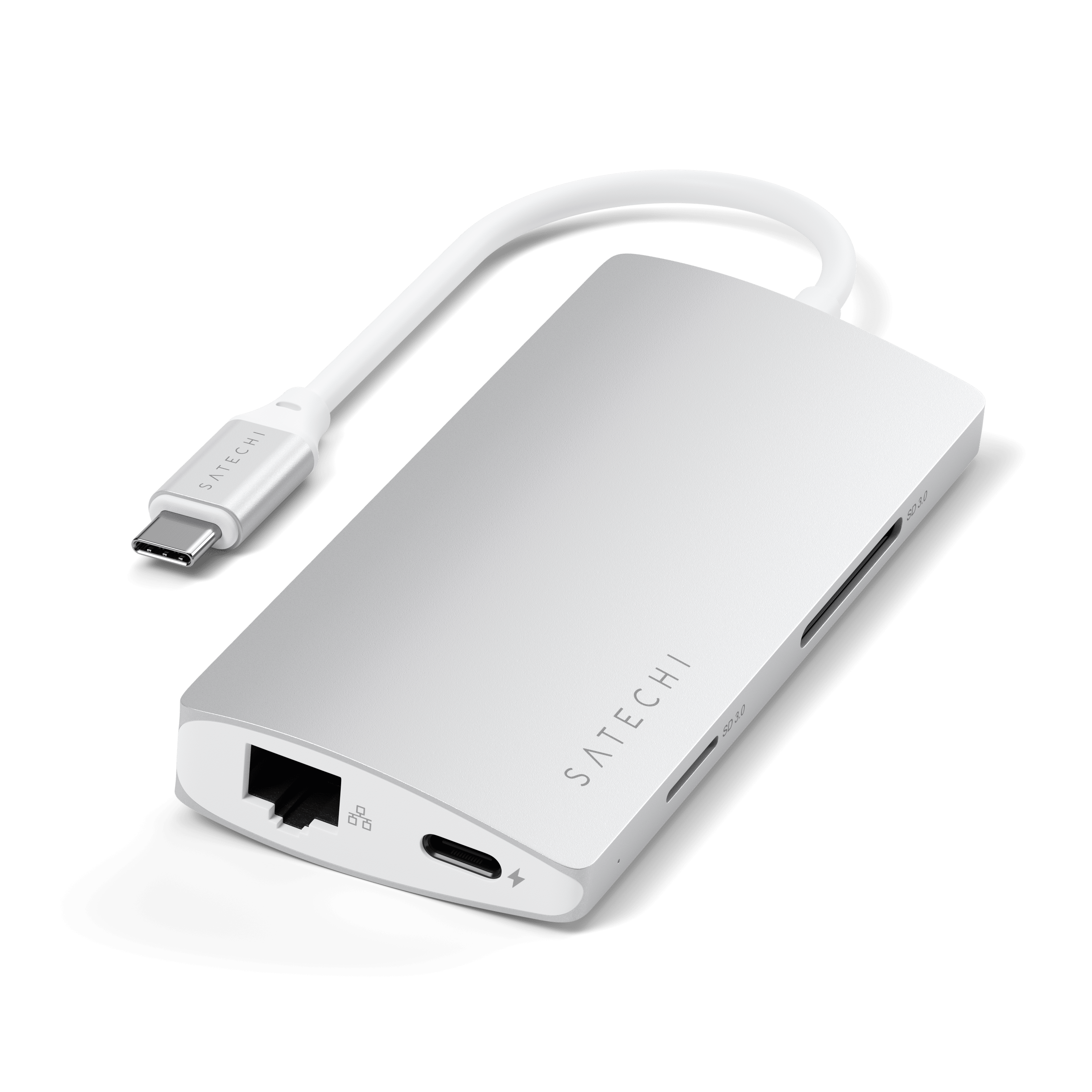 Type-C Multi-Port Adapter 4K with Ethernet V2 Adapters Satechi Silver