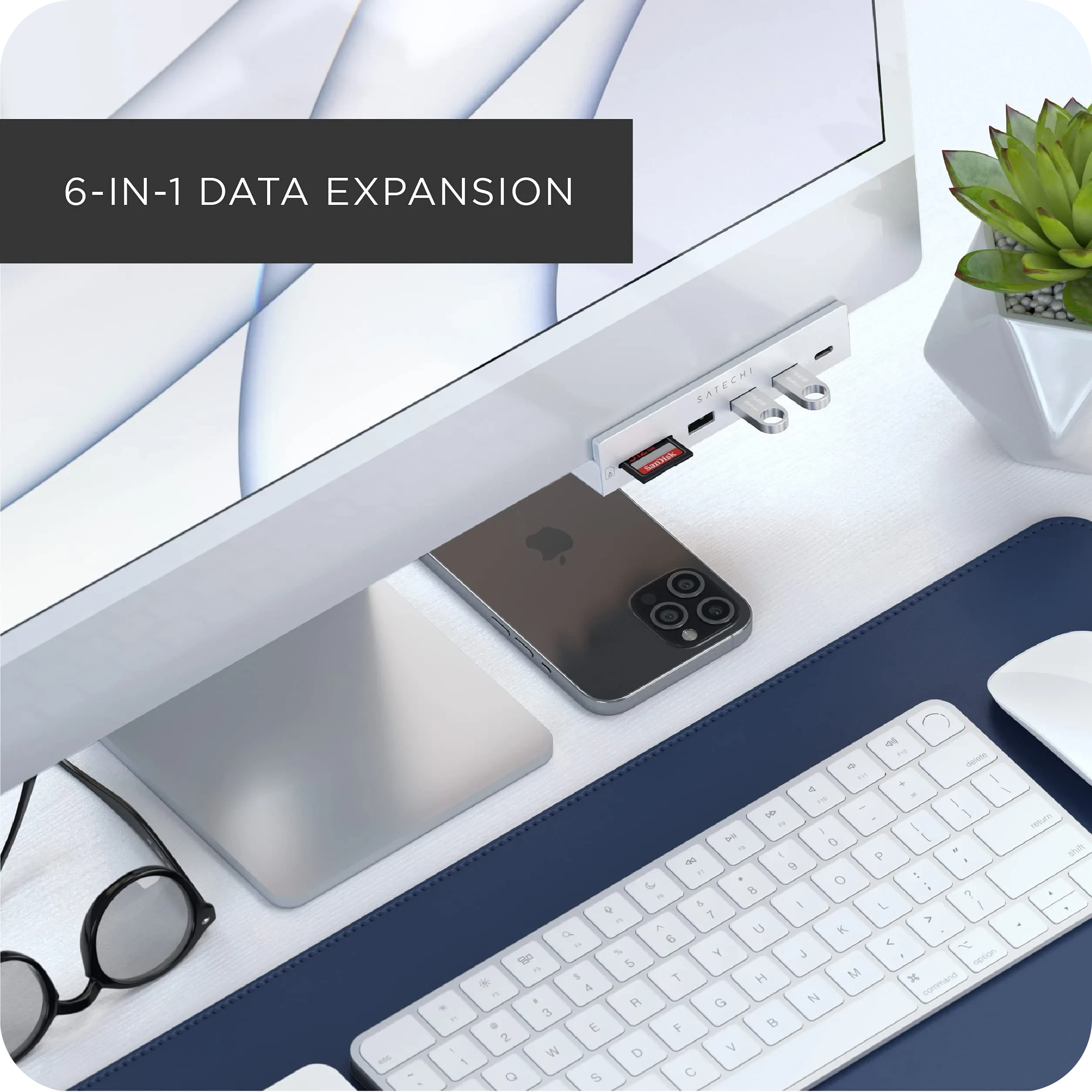 USB-C Clamp Hub for 24-inch iMac Hubs Satechi Silver