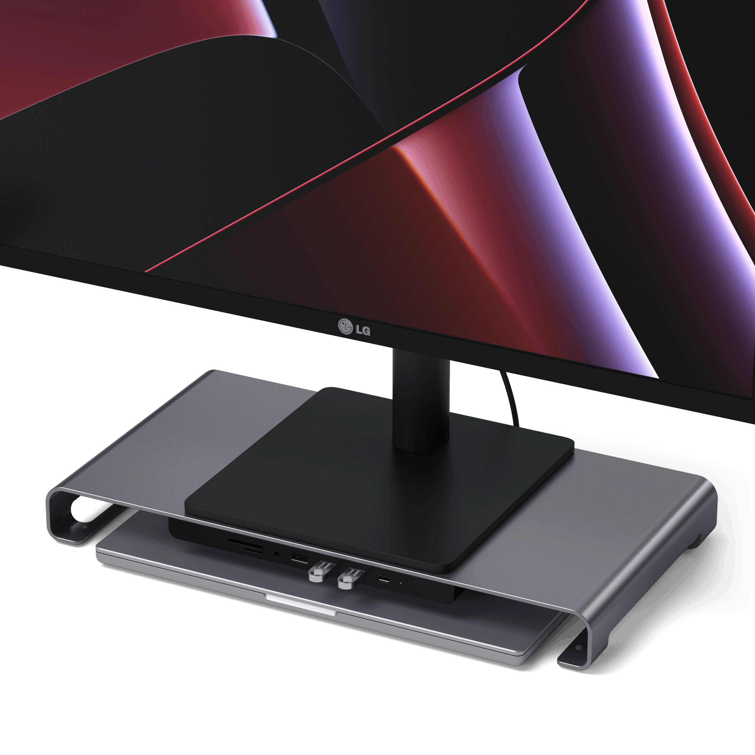 Satechi usb-c monitor stand hub xl space grey