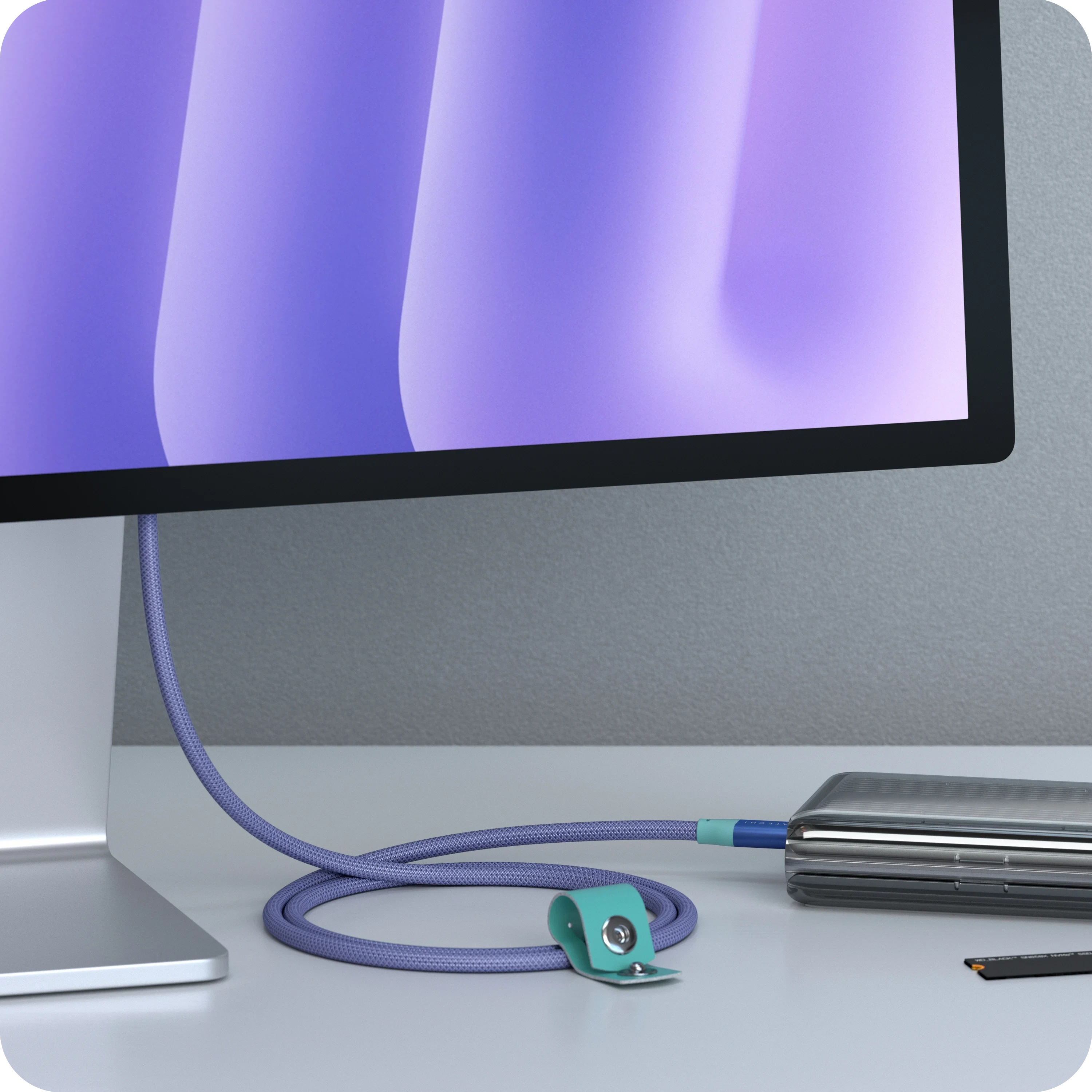 USB-C to USB-C Data and Charge Cable (Purple + Aquatic Awe)