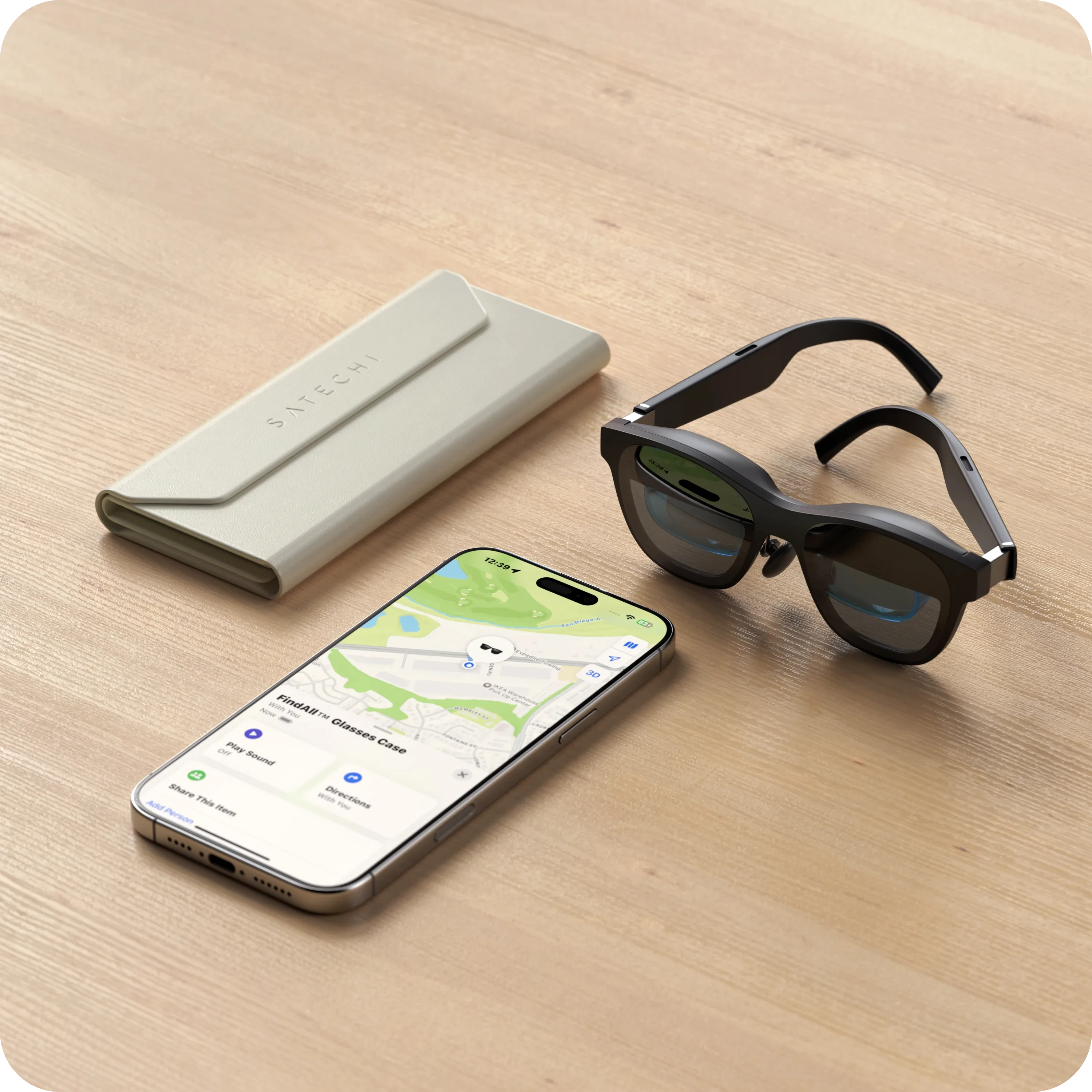 Vegan-Leather FindAll™ Glasses Case Satechi Sand