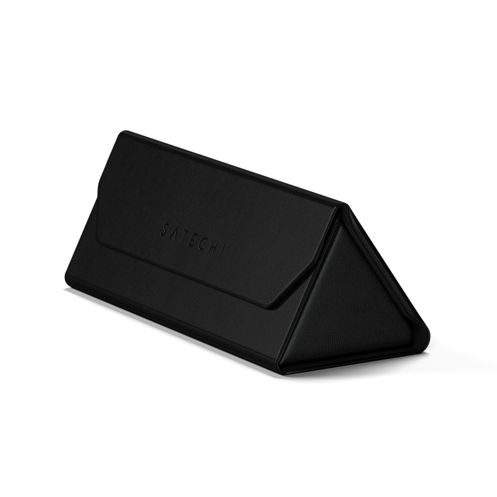 Satechi Vegan-Leather FindAll Glasses Case in Black, folded closed
