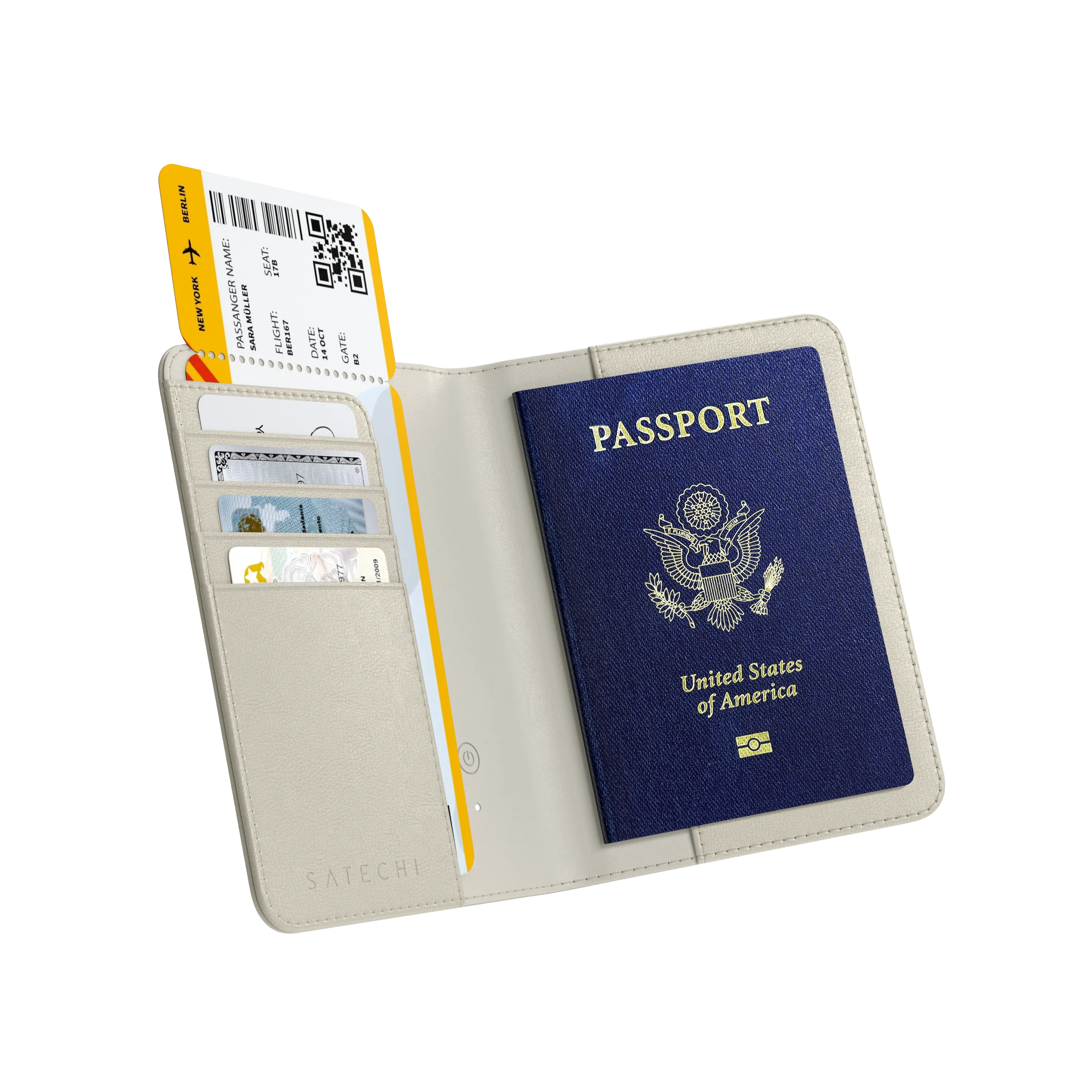 Vegan-Leather FindAll™ Passport Cover Satechi Sand