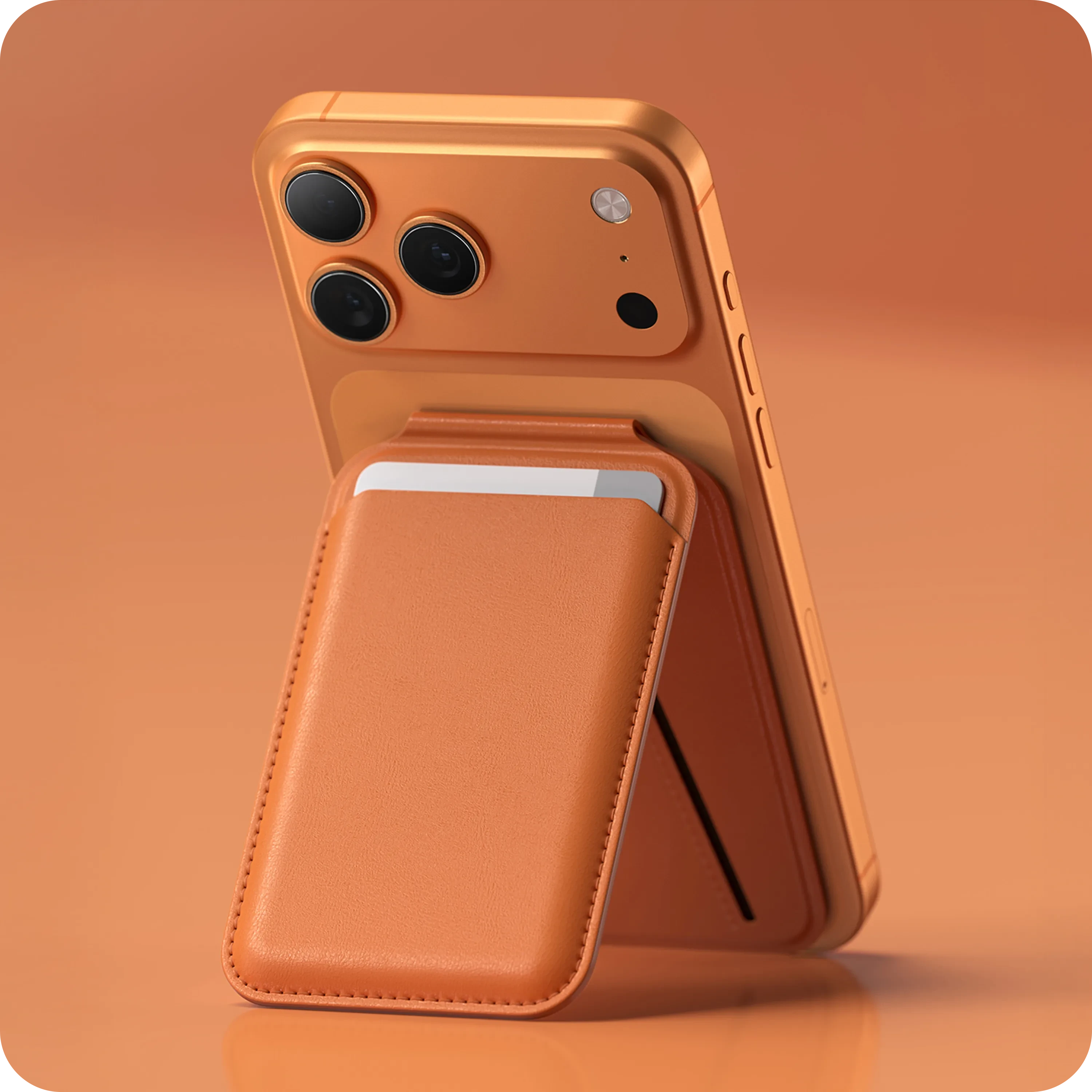 Vegan-Leather Magnetic Wallet Stand Satechi Orange #group_orange