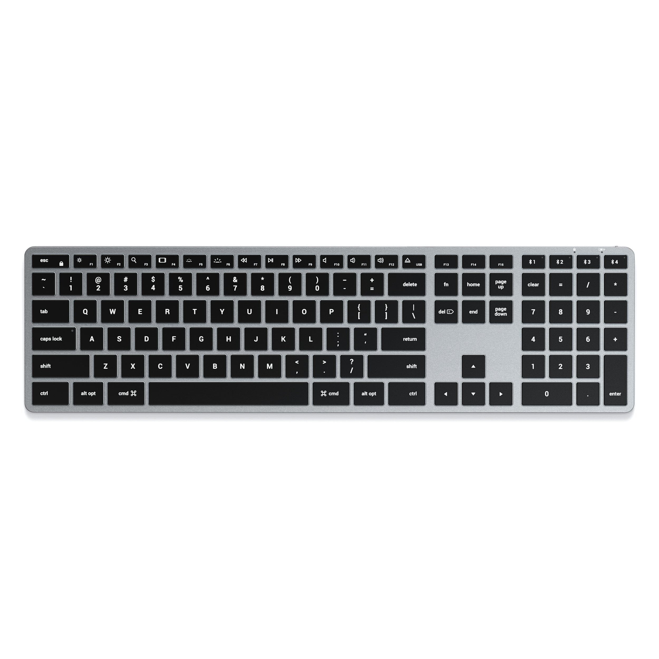 Vegan-Leather Premium Desk Mat - Blue | Slim X3 Bluetooth Backlit Keyboard - Space Gray