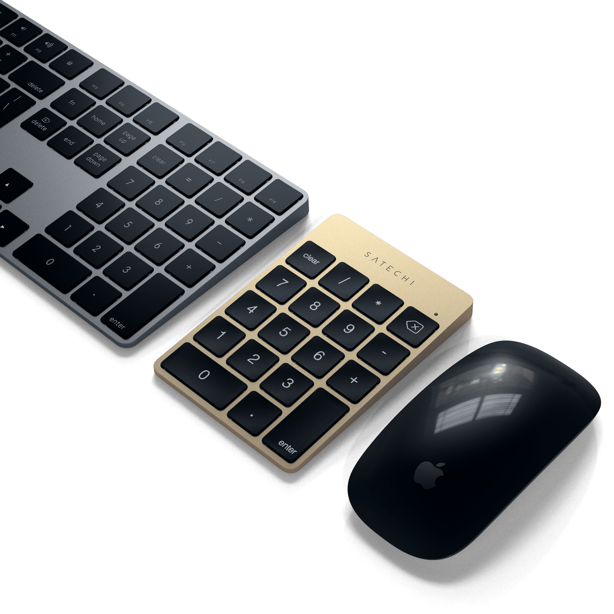 Aluminum Slim Rechargeable Bluetooth Keypad Keypads Satechi Gold