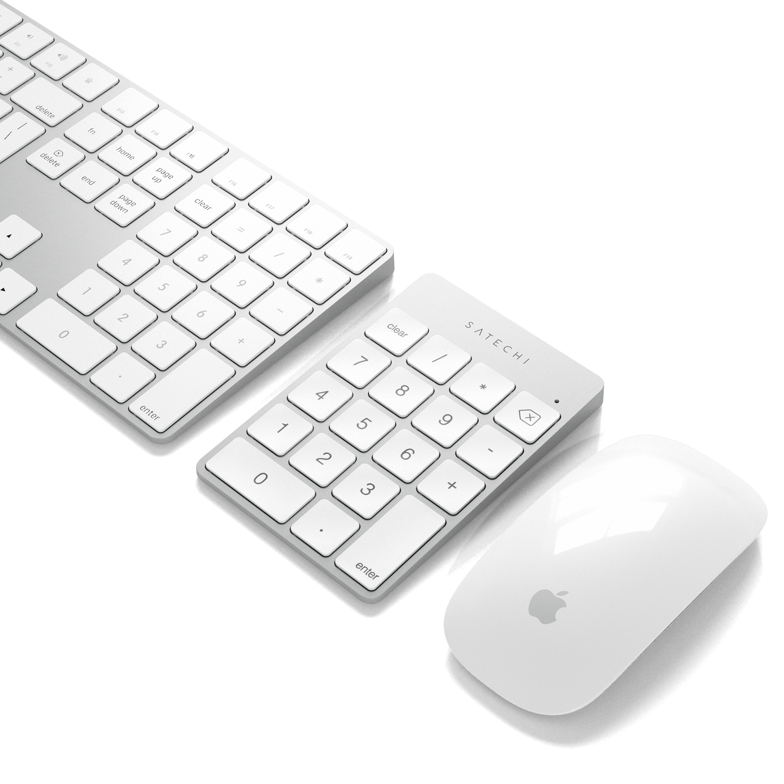 Aluminum Slim Rechargeable Bluetooth Keypad Keypads Satechi Silver