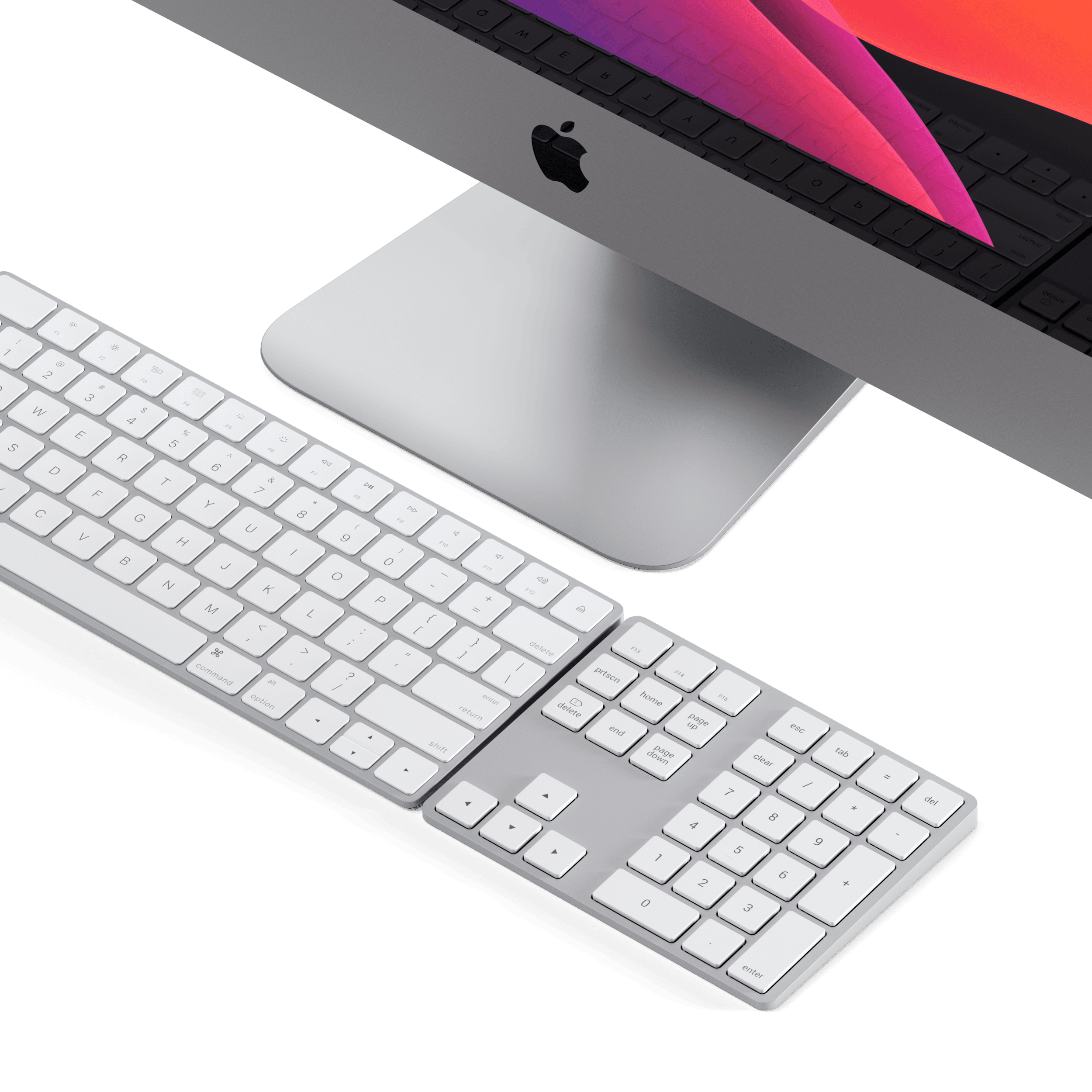 Bluetooth Extended Keypad Keypads Satechi Silver