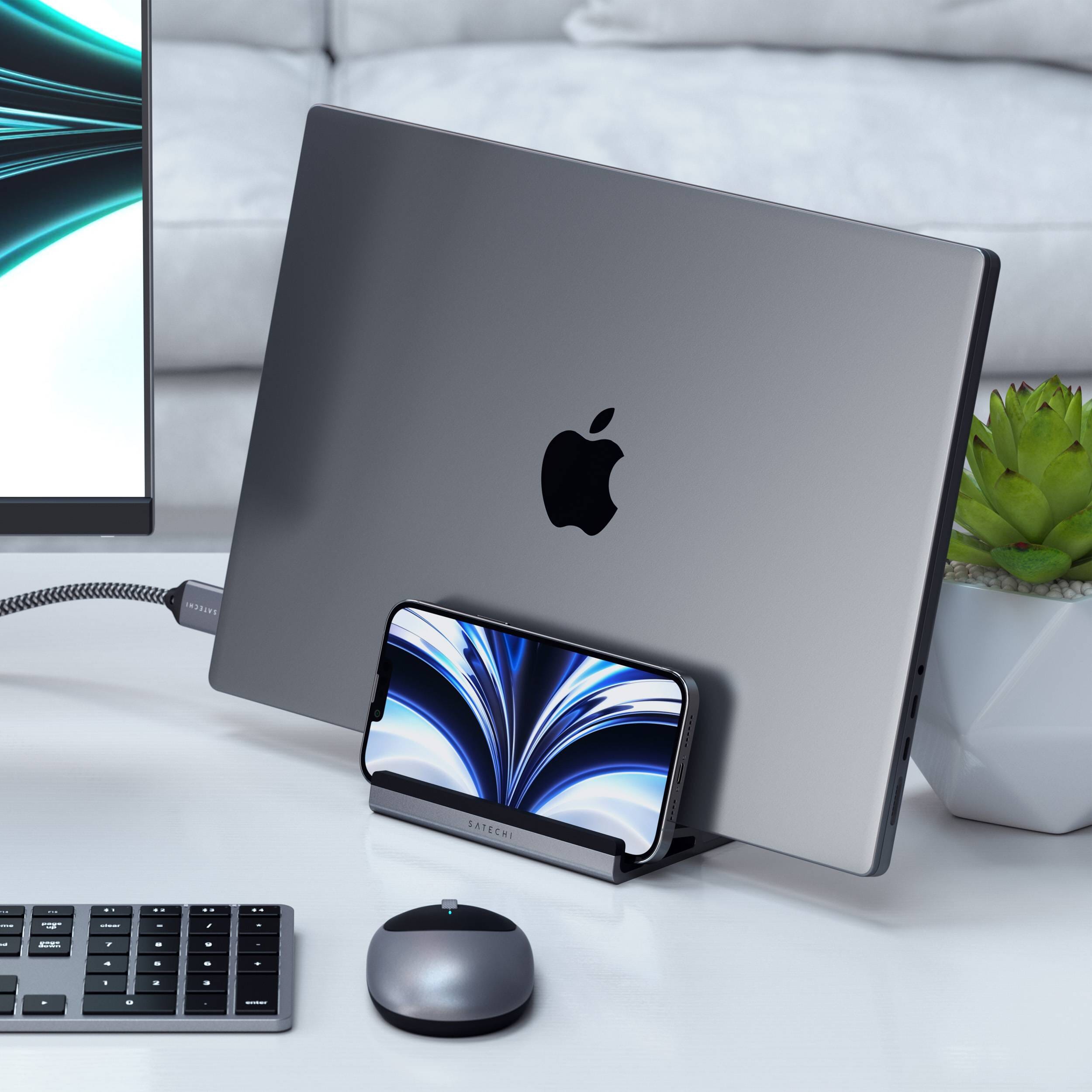 Macally Silent Wired Mouse and an Aluminum Ergonomic Laptop Stand, E Macally Silent Wired Mouse and an Aluminum Ergonomic Laptop Stand, E