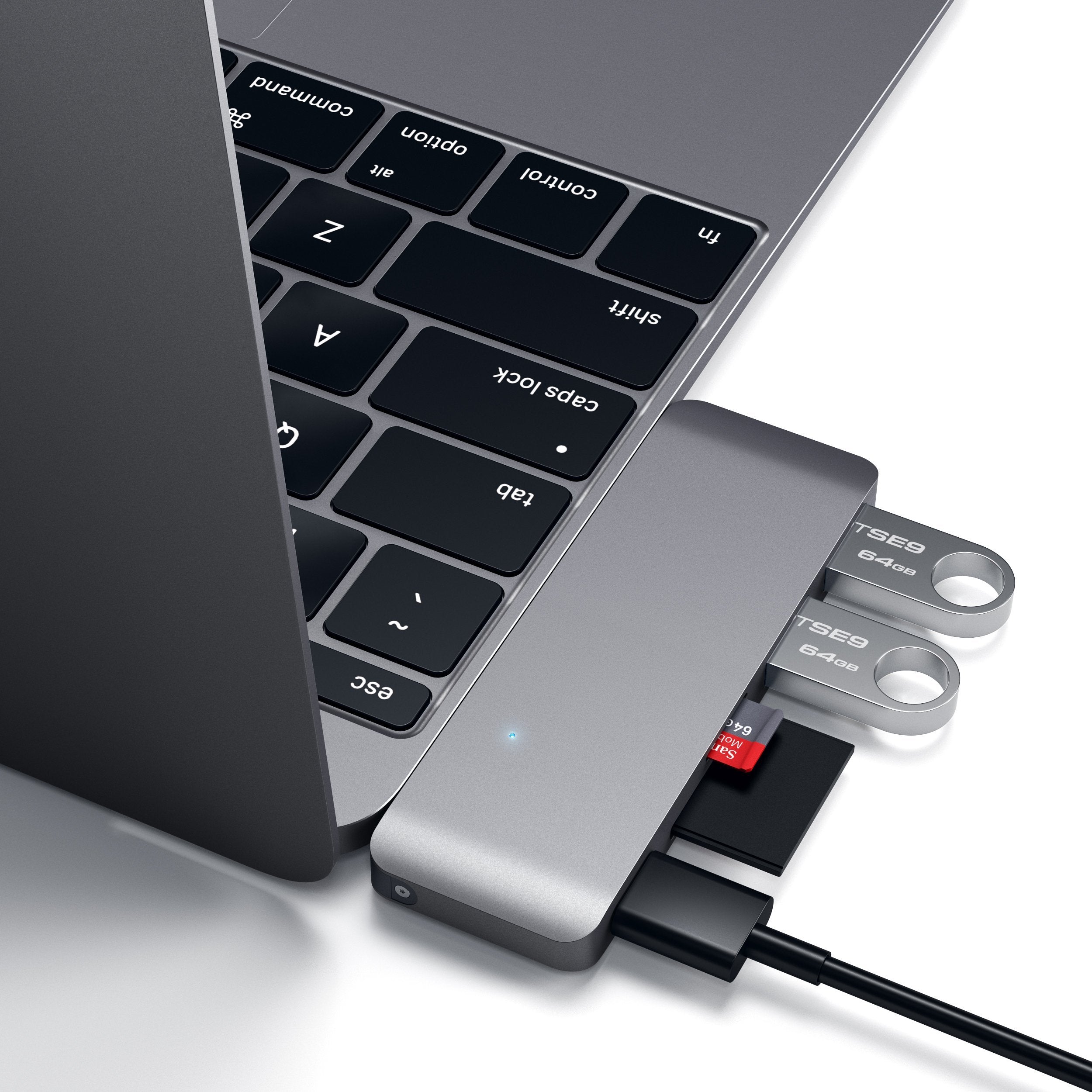 Type-C Pass-Through USB Hub Hubs Satechi Space Gray