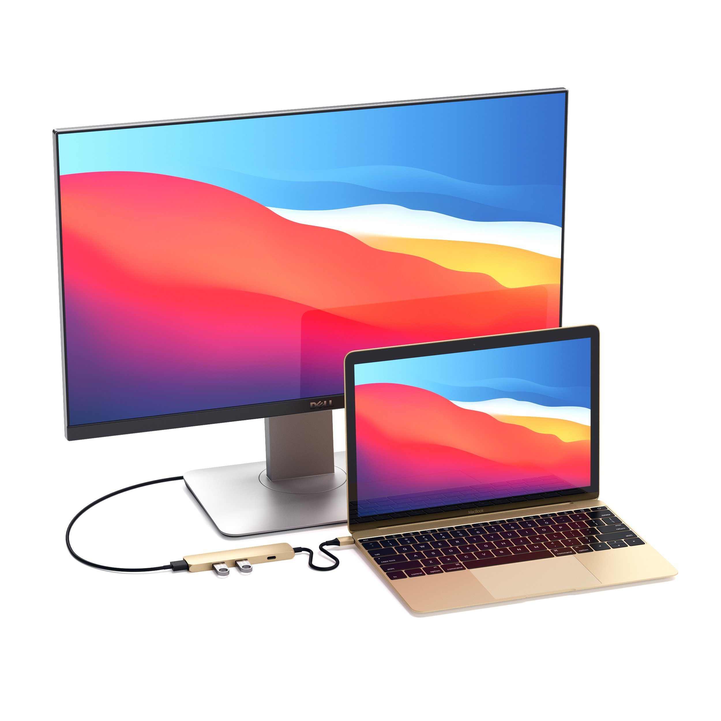 Type-C Slim Multi-Port Adapter 4K Multi-Ports Satechi Gold