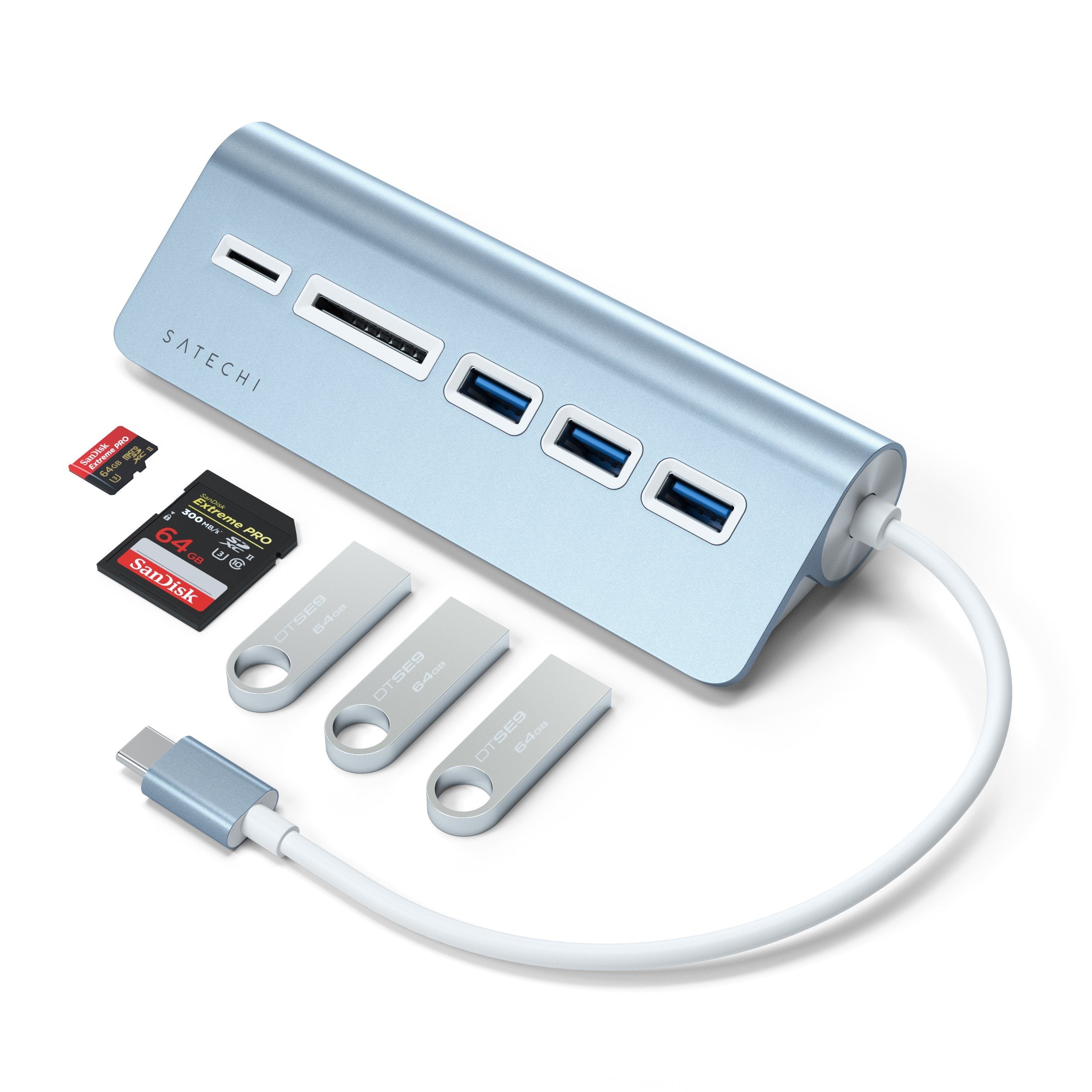 USB-C Combo Hub for Desktop Hubs Satechi Blue