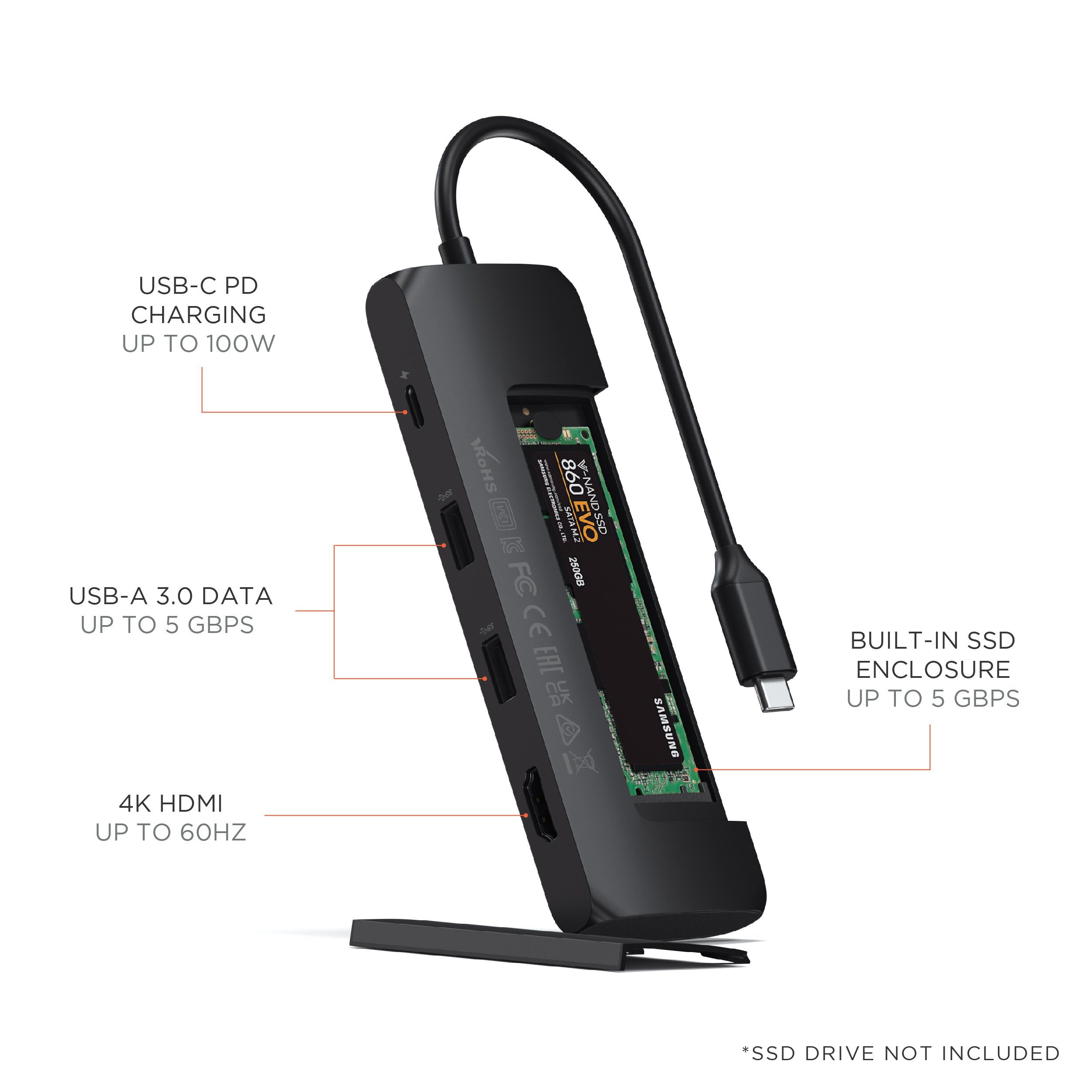 USB-C Hybrid Multiport Adapter Hubs & Adapters ### Hubs Satechi 